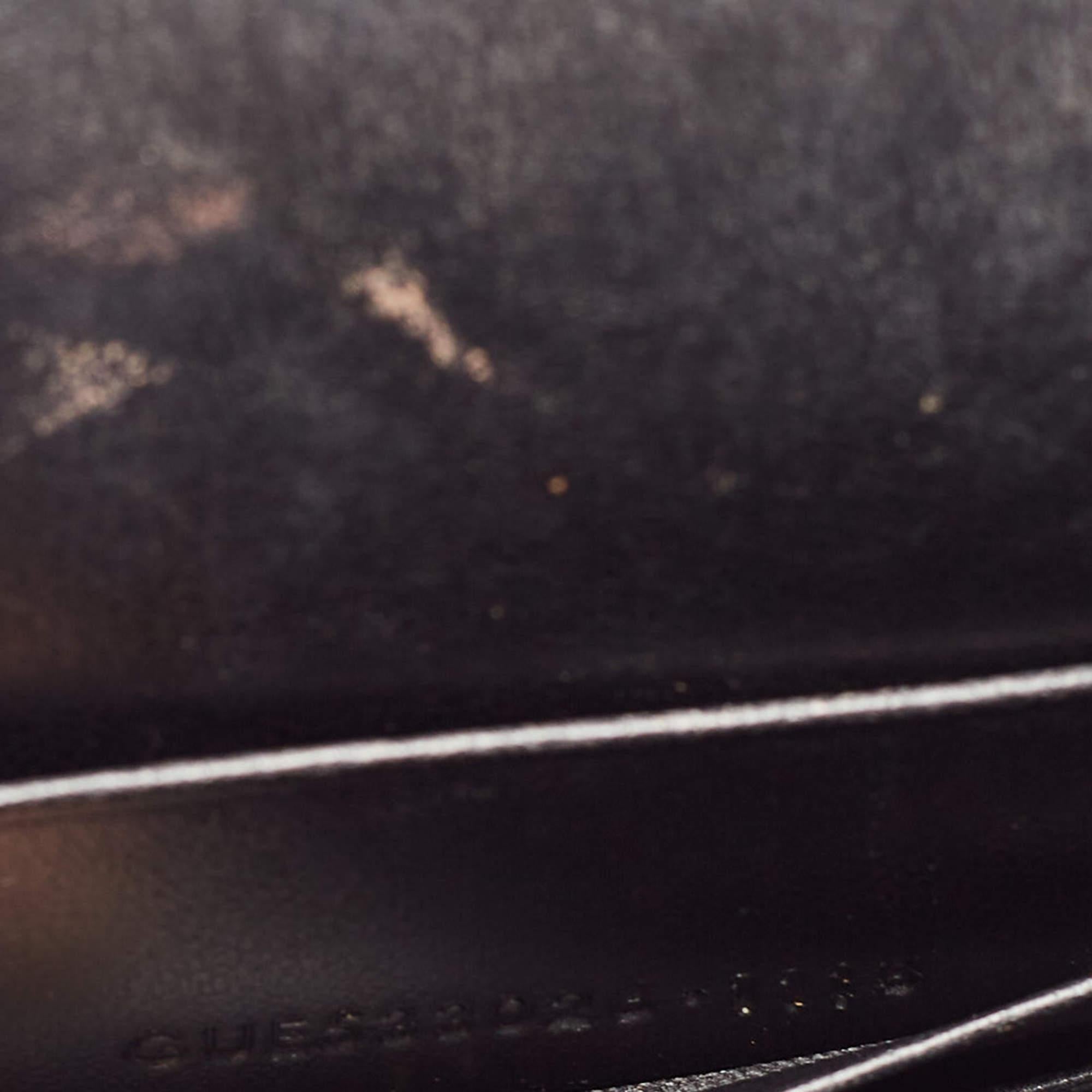 Saint Laurent Black Croc Embossed Leather Sunset Chain Wallet Bag For Sale 12