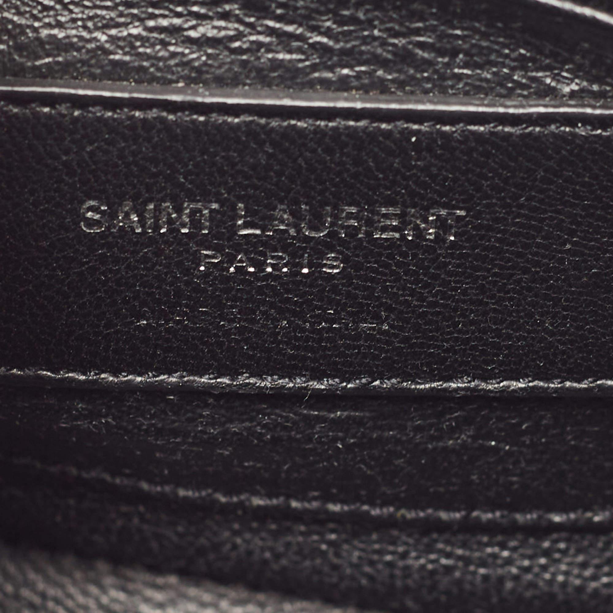 Saint Laurent Black Croc Embossed Leather Toy Classic Sac De Jour Tote 1