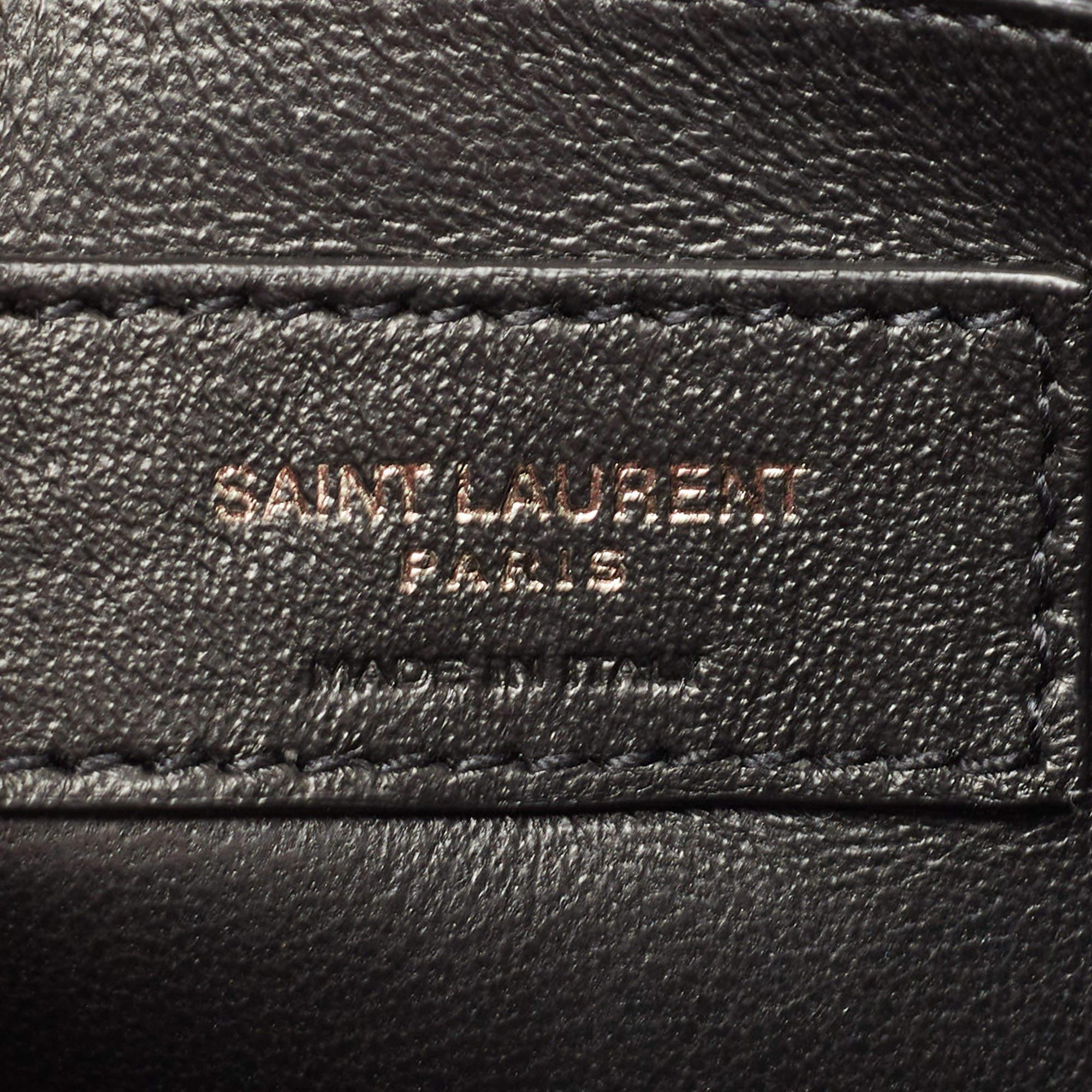 Saint Laurent Black Croc Embossed Patent Leather Baby Niki Chain Shoulder Bag 5