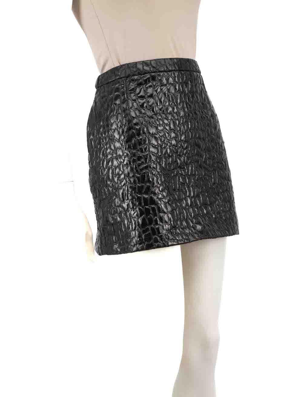 CONDITION is Very good. Hardly any visible wear to skirt is evident on this used Saint Laurent designer resale item.
 
 
 
 Details
 
 
 Black
 
 Polyester
 
 Skirt
 
 Crocodile jacquard pattern
 
 Mini
 
 Back zip and hook fastening
 
 2x Side