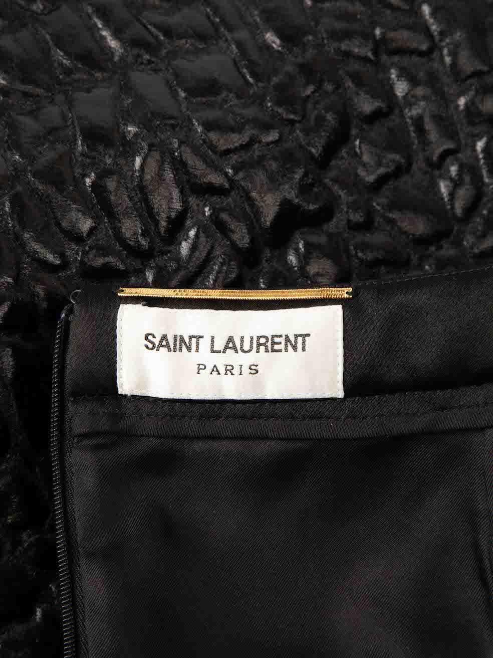 Women's Saint Laurent Black Croc Jacquard Mini Skirt Size M