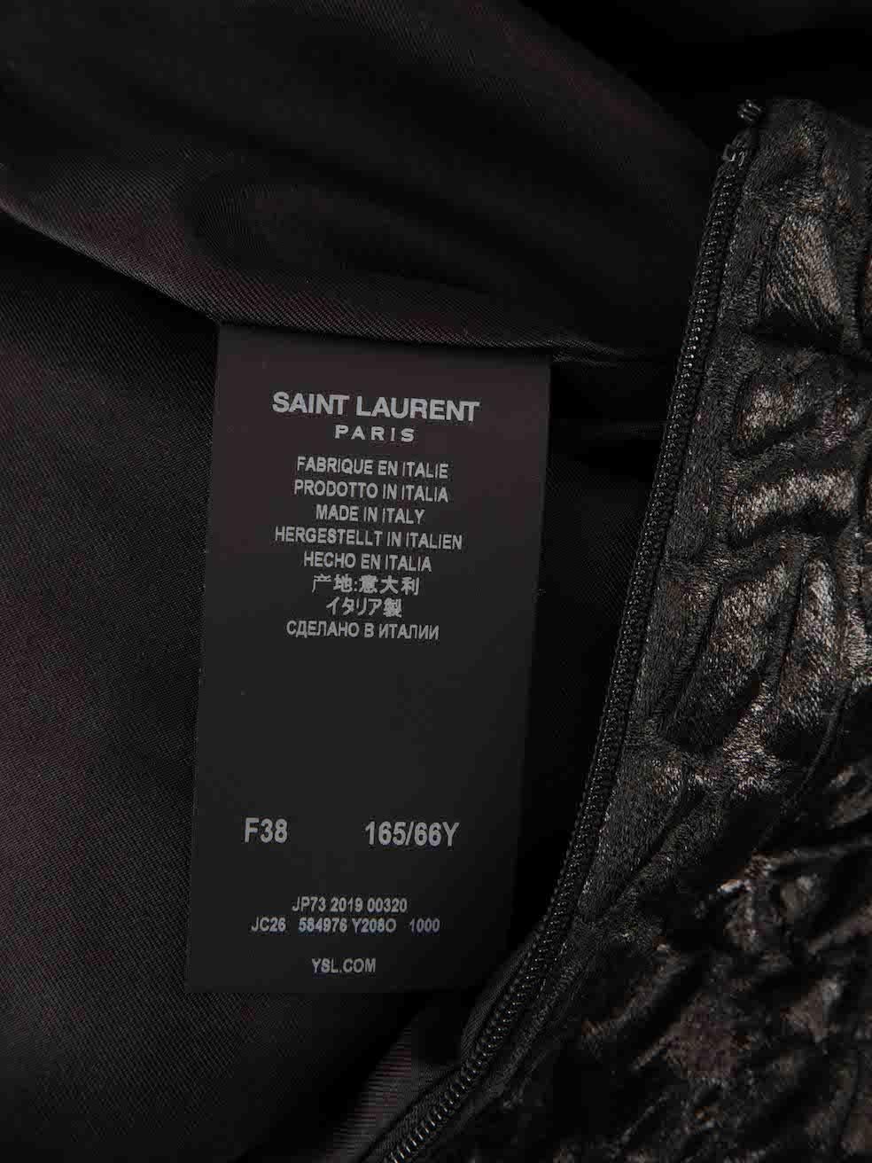Saint Laurent Black Croc Jacquard Mini Skirt Size M 1