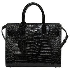 Saint Laurent Black crocodile print Shoulder Bag 