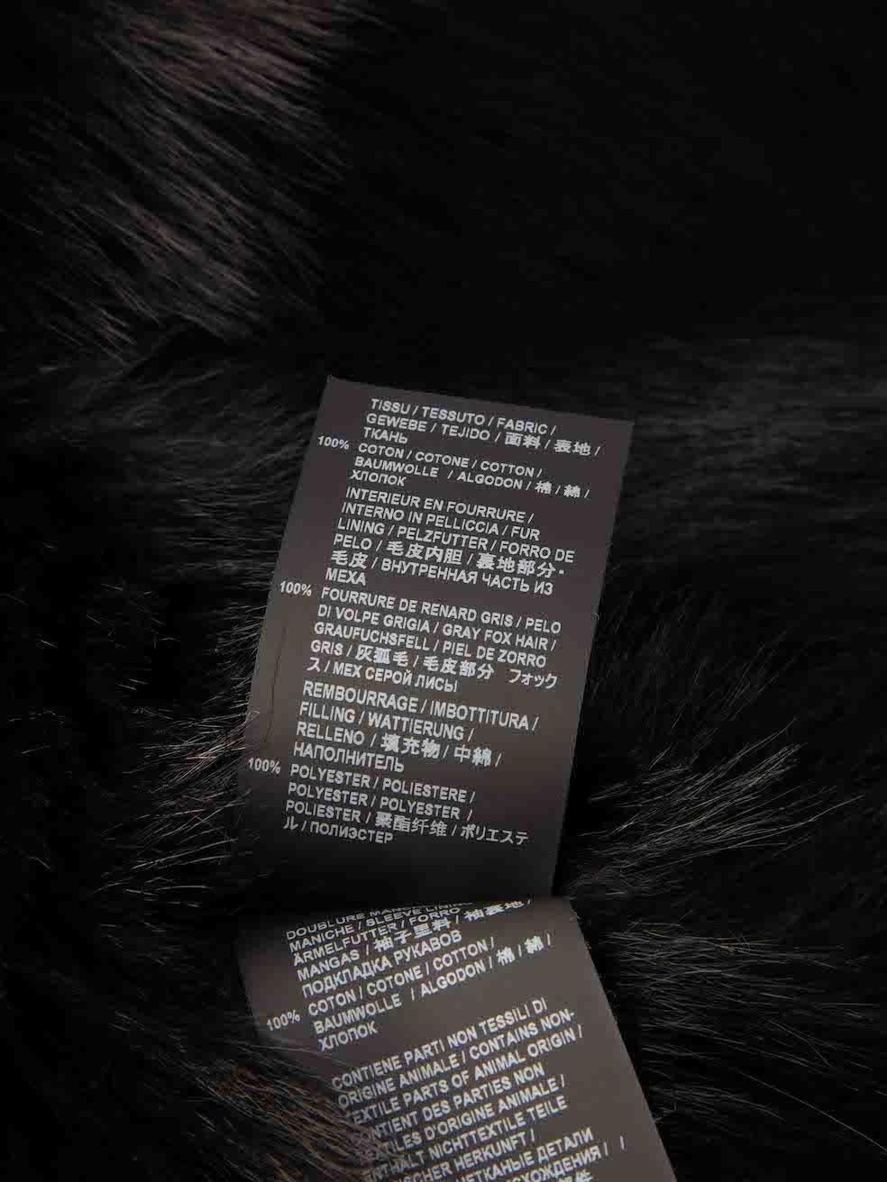 Saint Laurent Black Denim Faux Fur Trimmed Jacket Size M For Sale 3