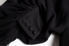 Saint Laurent, black dress with puff sleeves