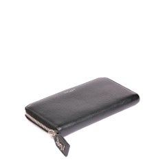Saint Laurent Black Embossed Gauche Continental Zip Around Wallet
