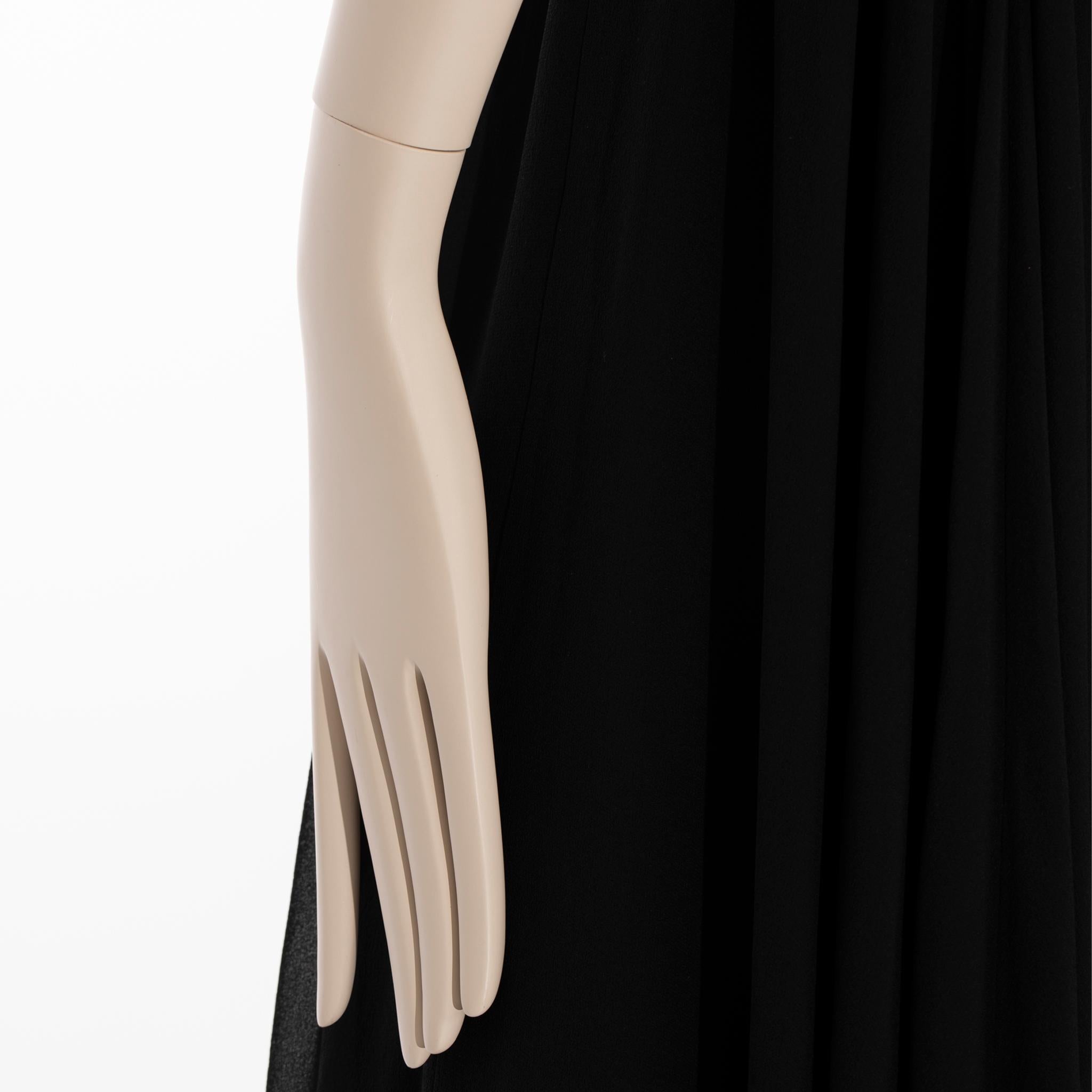 Women's Saint Laurent Black Evening Gown With Crystal Details 38 FR For Sale