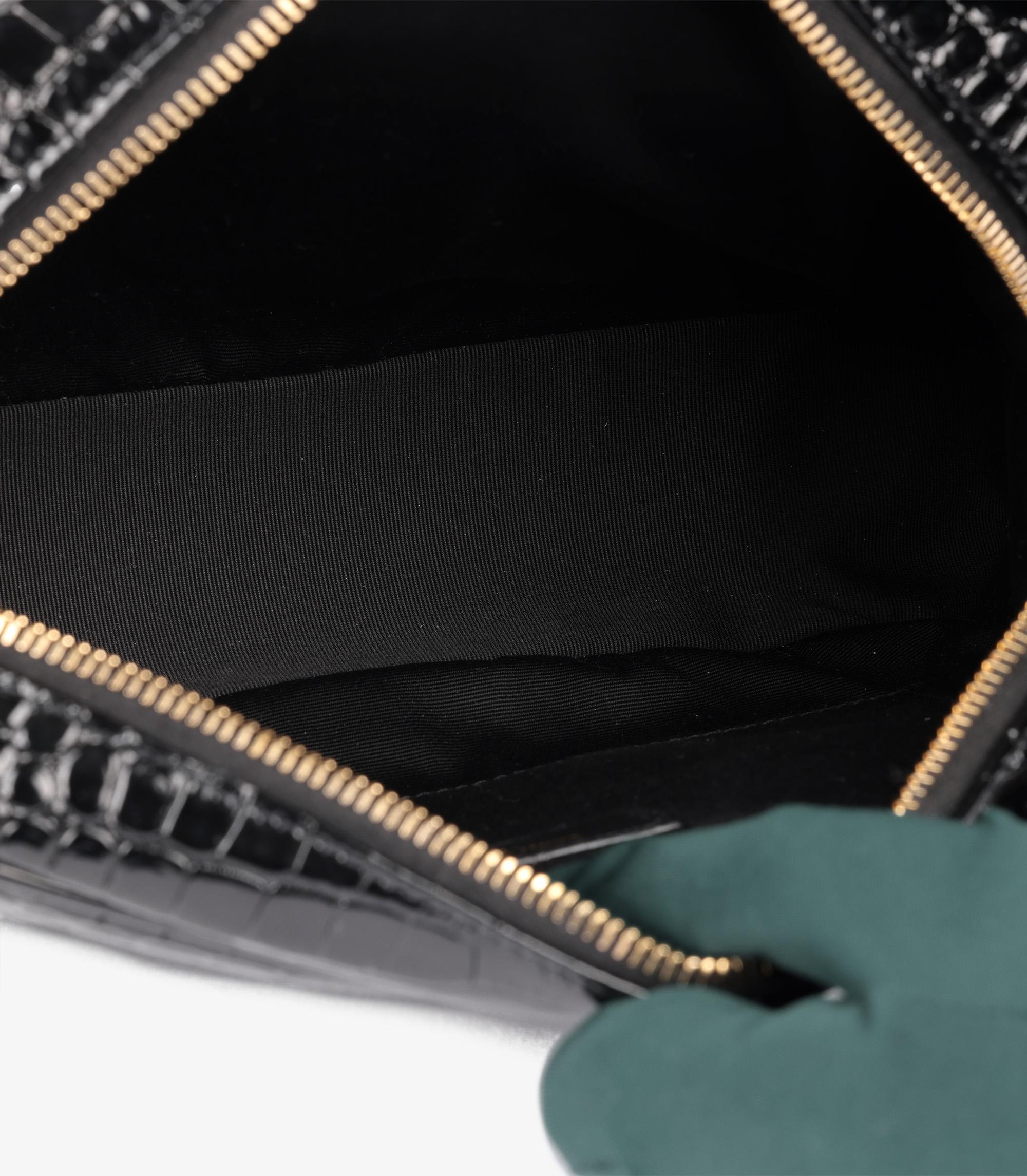 Saint Laurent Bolso Cámara Lou Negro Piel de becerro imitación cocodrilo charol 4