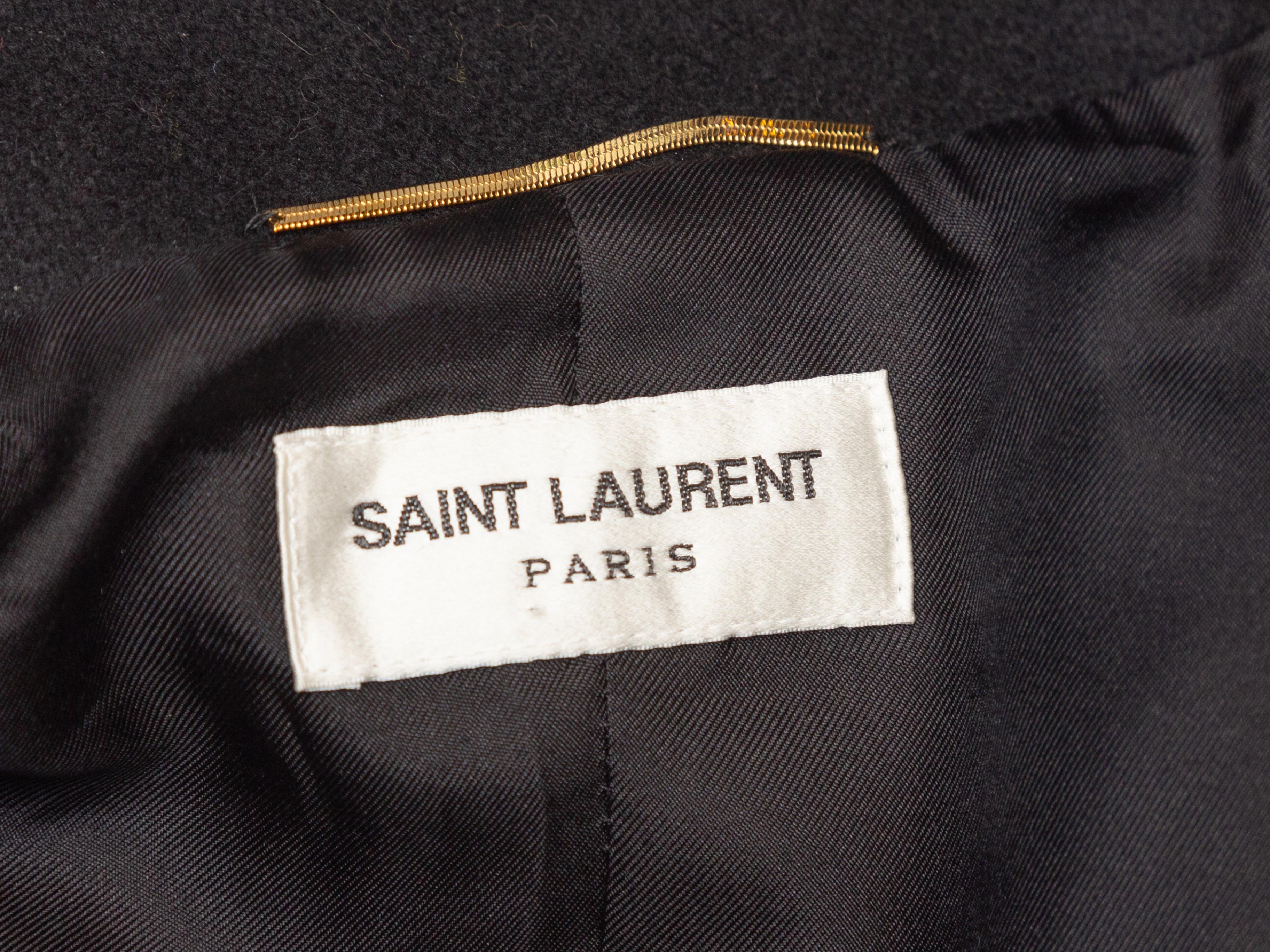 Saint Laurent Black Faux Persian Lamb Military Jacket In Good Condition In New York, NY