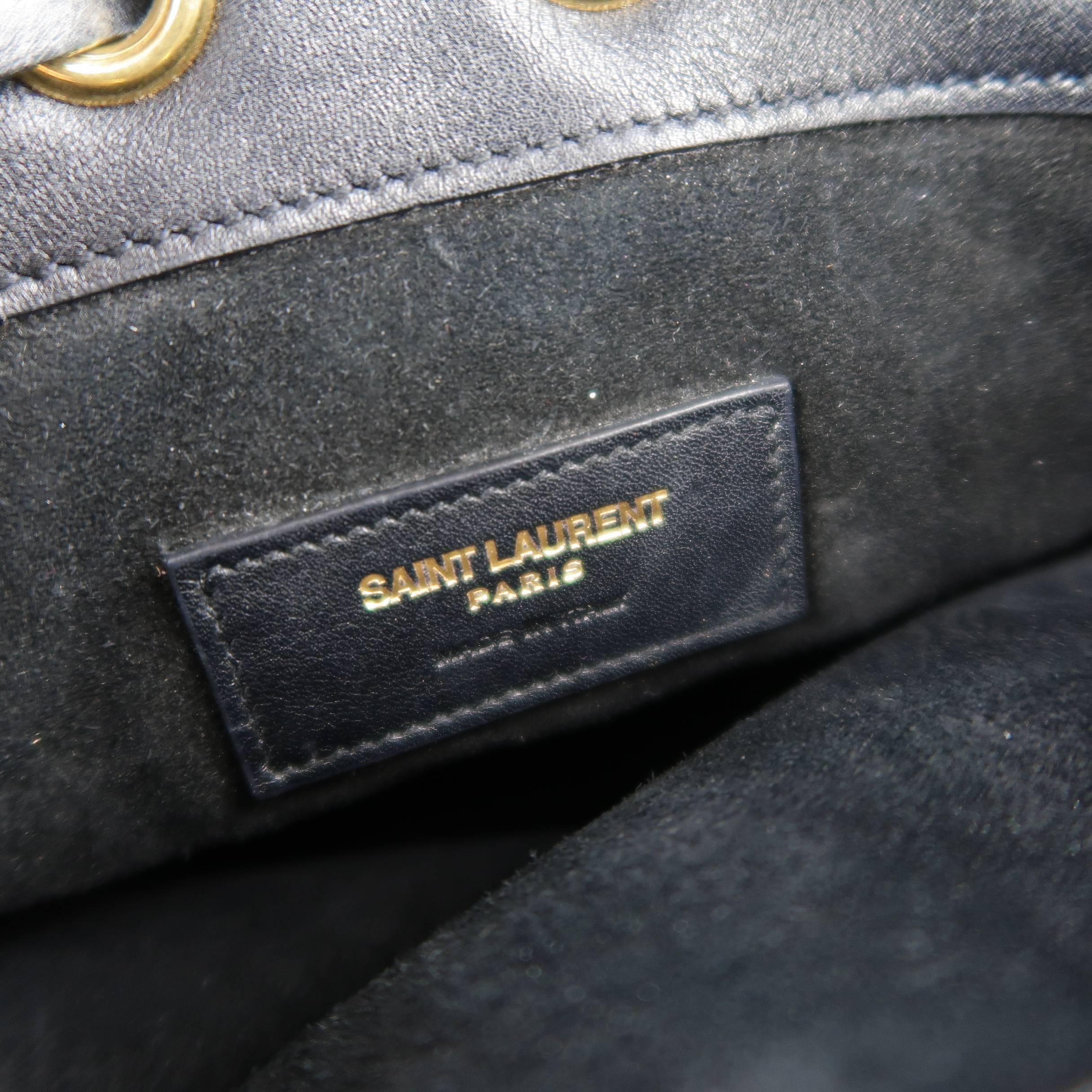 SAINT LAURENT Bucket Bag - Black Fringe Leather Emmanuelle Cross Body Handbag 10