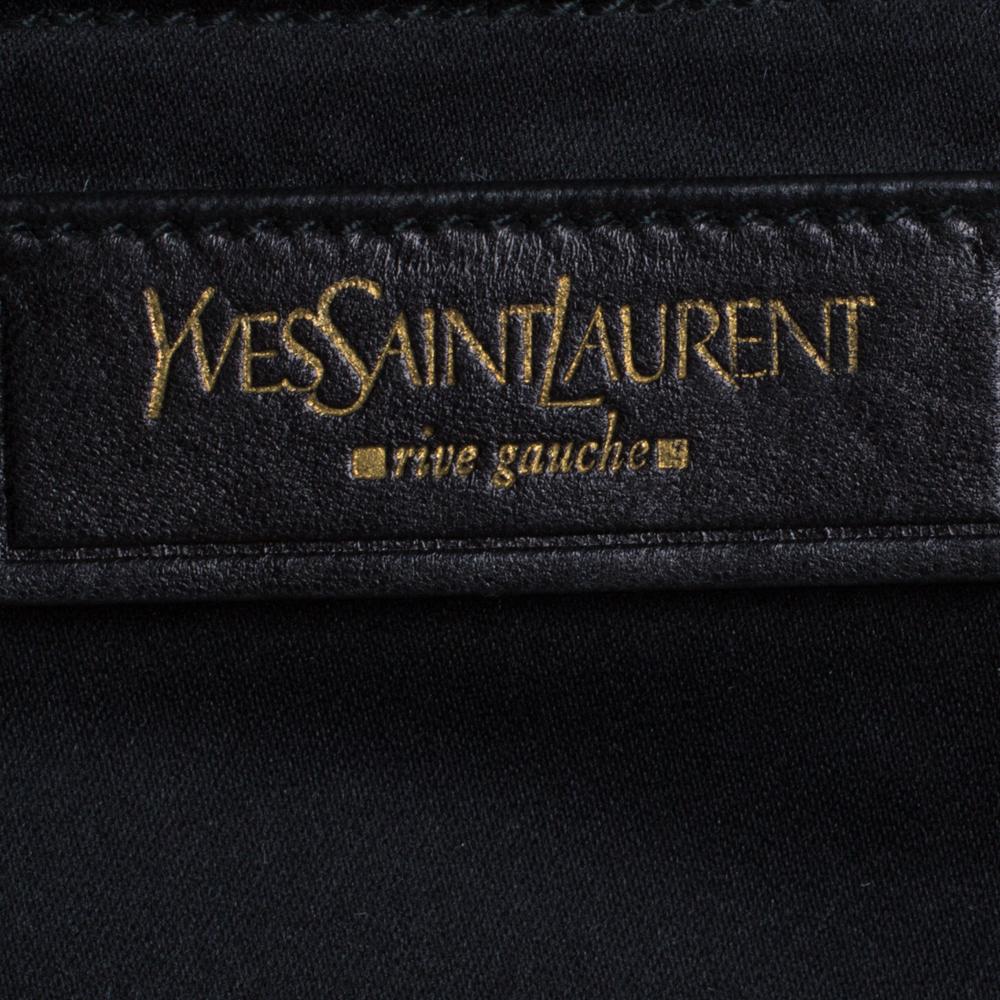 Women's Saint Laurent Black Fringed Suede and Leather La Boheme Shoulder Bag