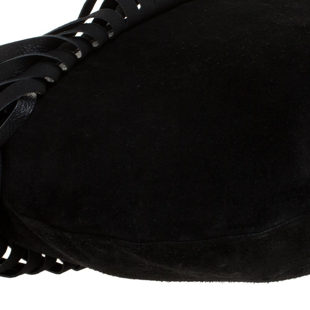 Saint Laurent Black Fringed Suede and Leather La Boheme Shoulder Bag 1