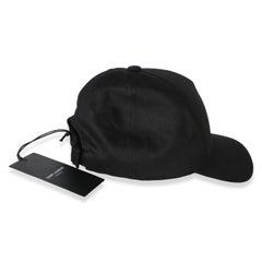 Saint Laurent Black Gaberdine Cotton Embroidered Logo Baseball Hat Medium