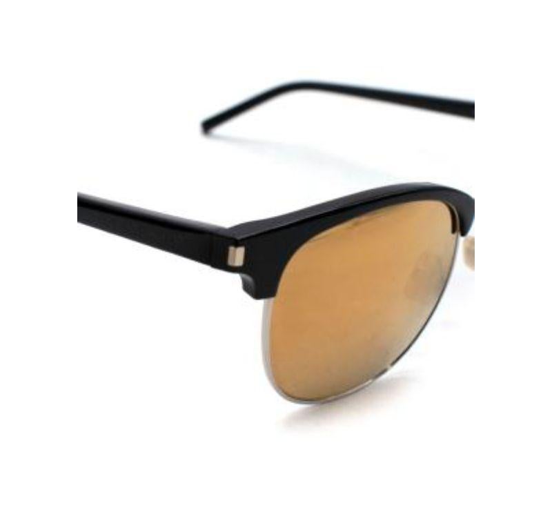 Saint Laurent Black & Gold Classic Sunglasses For Sale 4