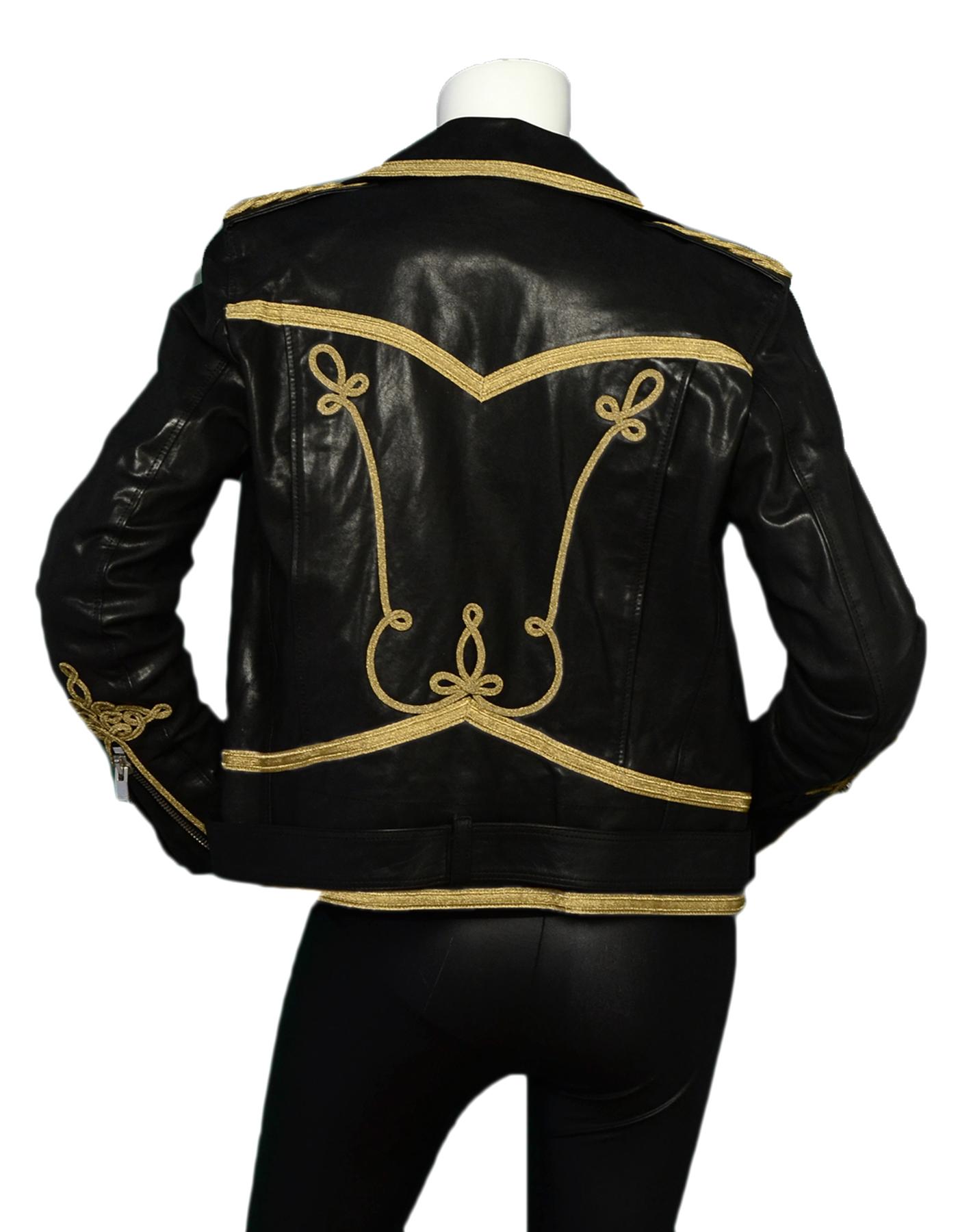 black and gold leather jacket