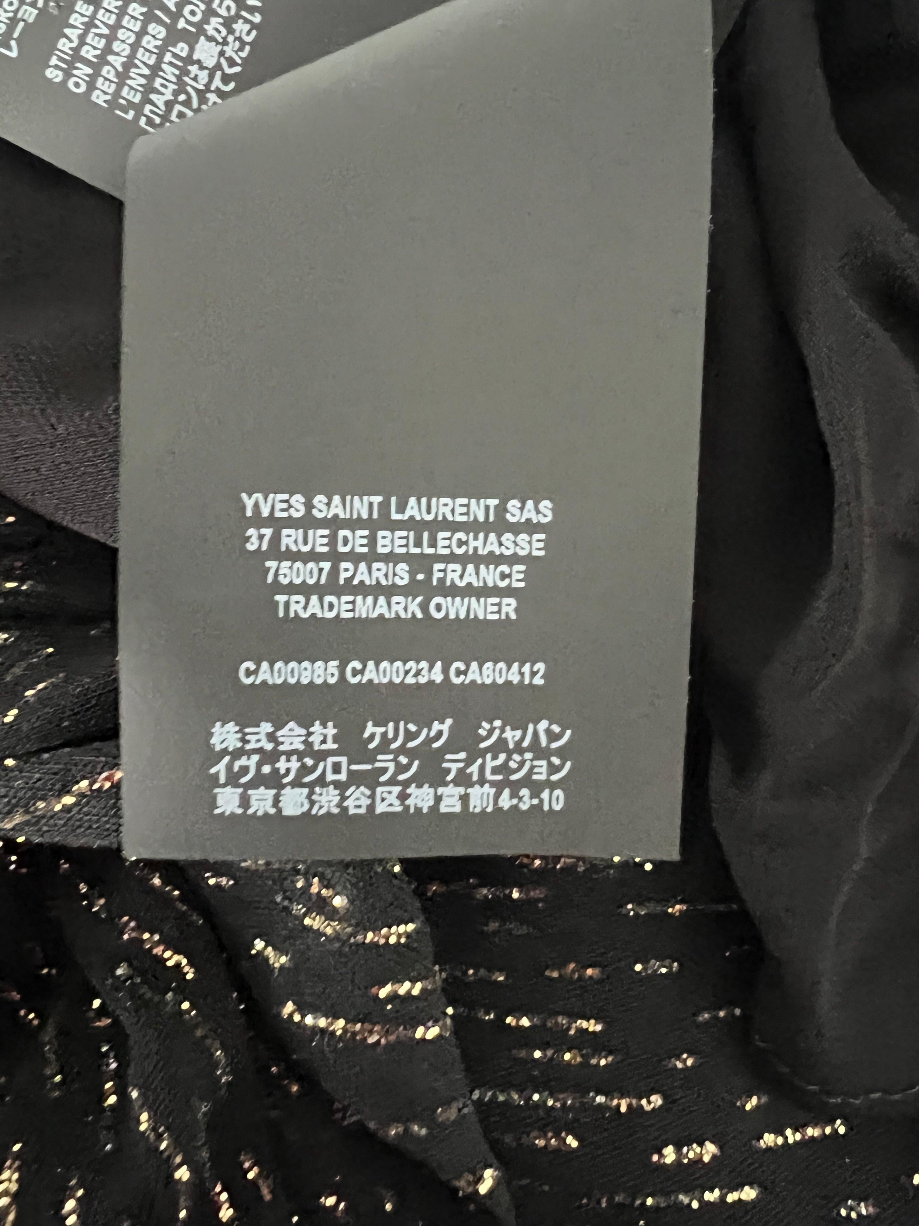 Saint Laurent Black / Gold Metallic Holter mini dress  For Sale 2