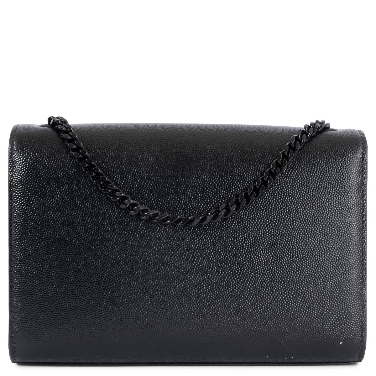 Black SAINT LAURENT black Grain de Poudre leather SMALL KATE Shoulder Bag