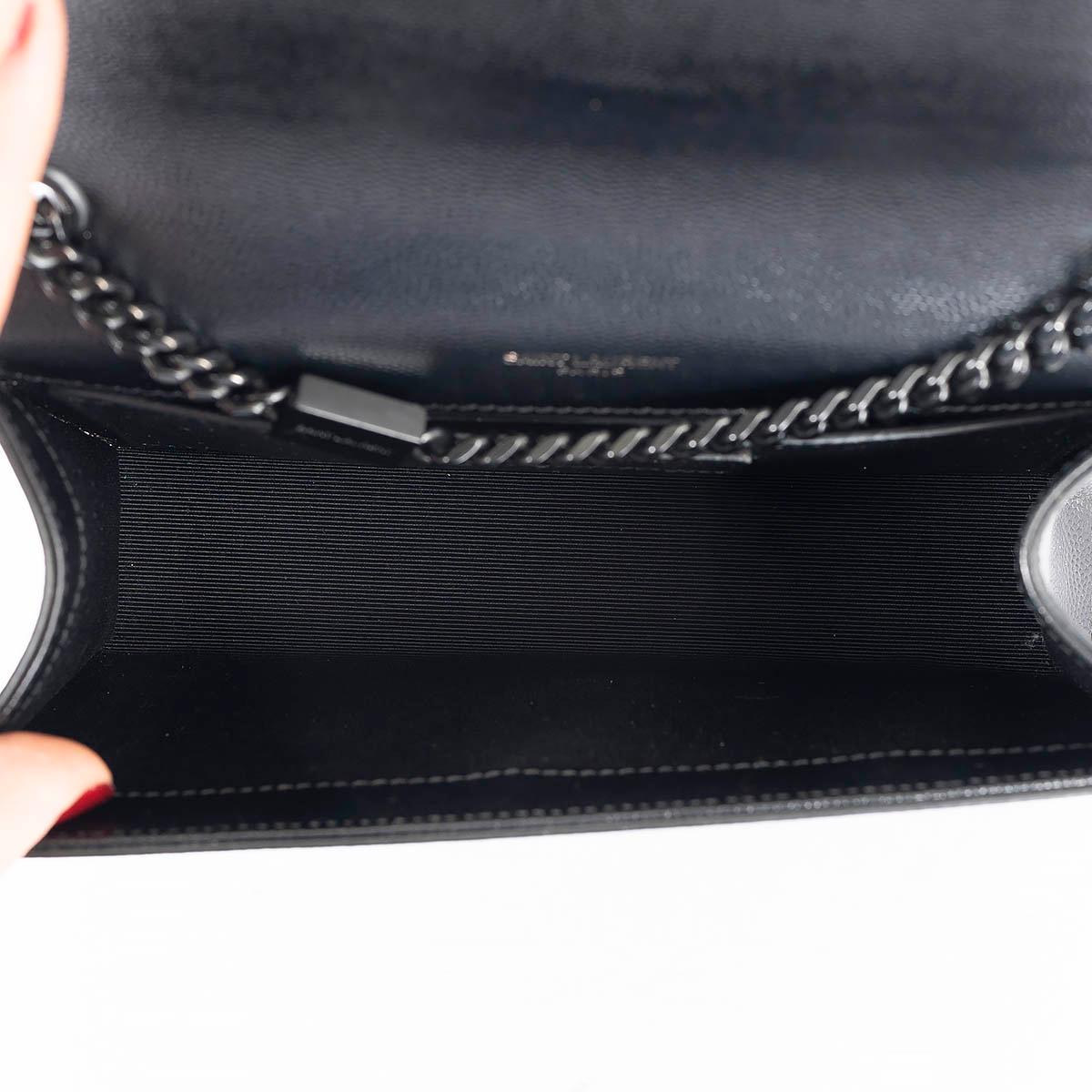 Women's SAINT LAURENT black Grain de Poudre leather SMALL KATE Shoulder Bag