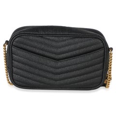 Saint Laurent Black Grain De Poudre Matelasse Mini Lou Camera Bag