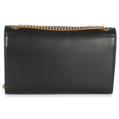 Saint Laurent Black Grain De Poudre Medium Kate Chain Bag