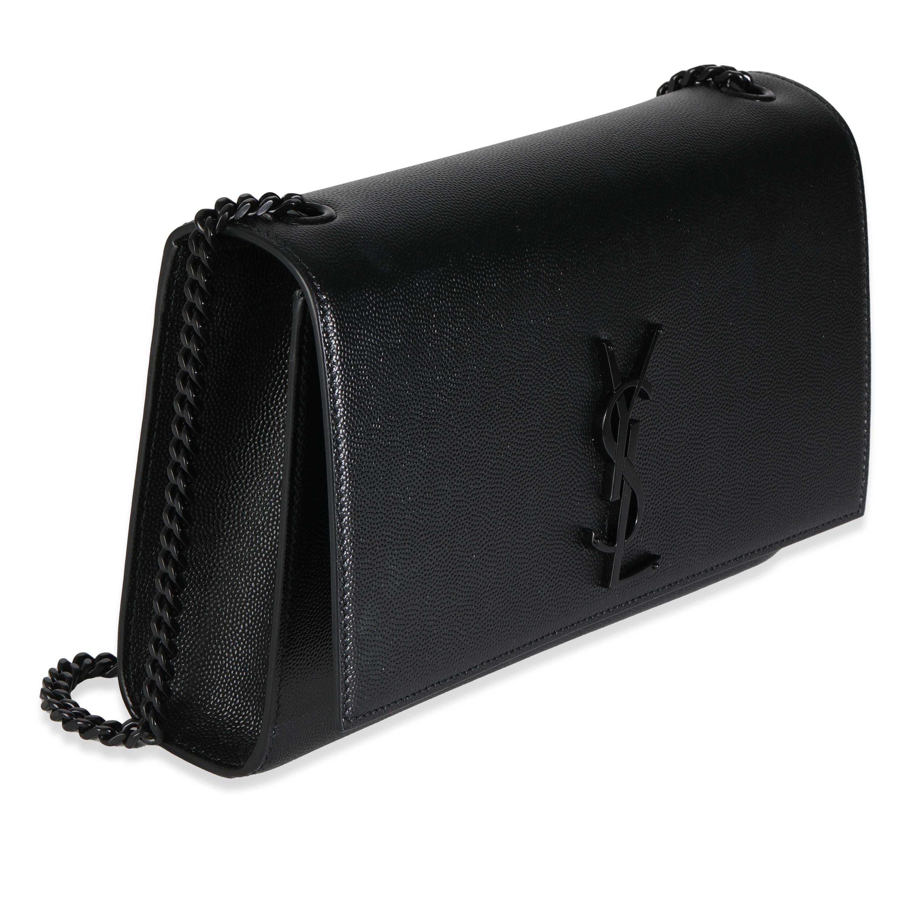 Women's Saint Laurent Black Grain De Poudre Medium Kate Chain Bag For Sale