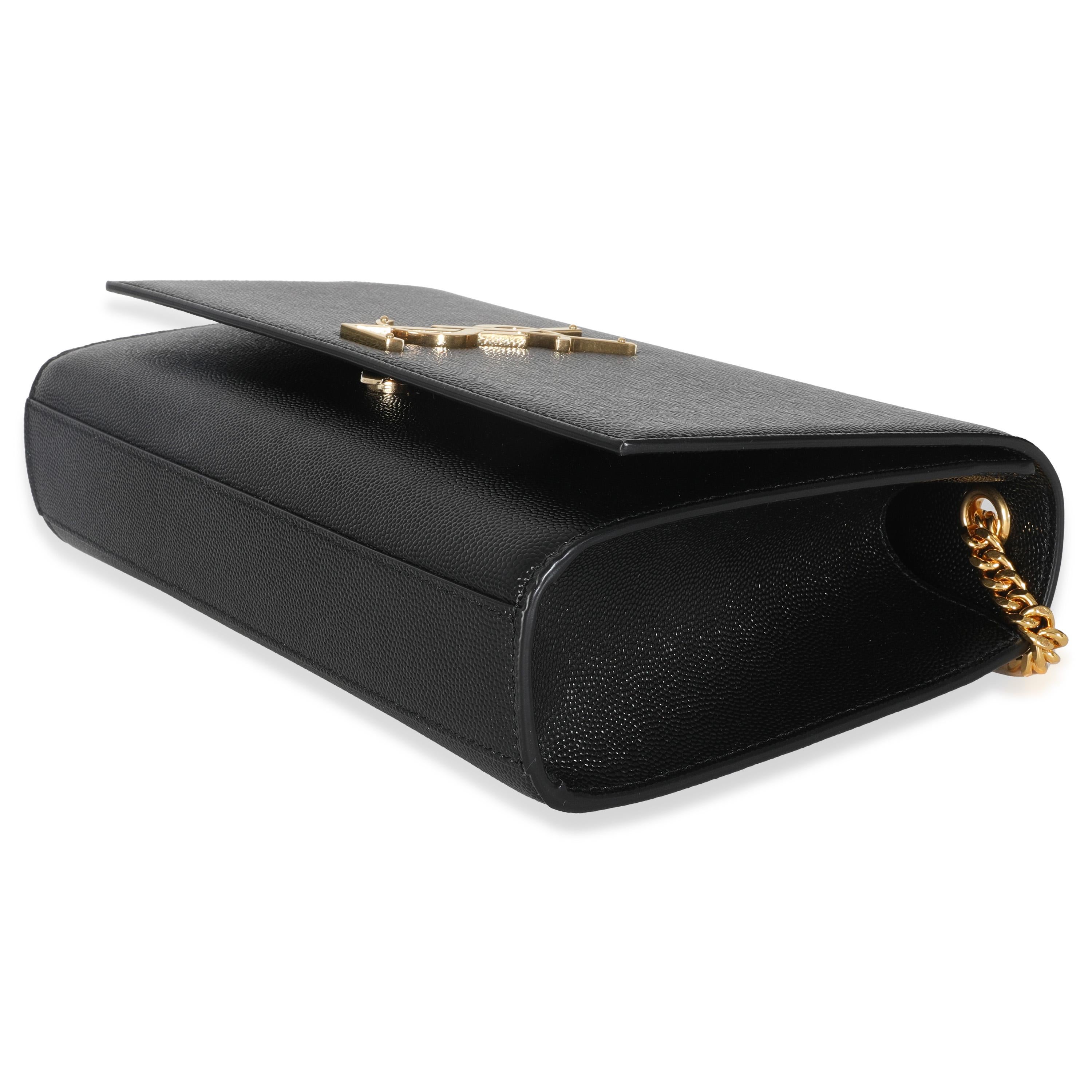 Saint Laurent Black Grain De Poudre Medium Kate Chain Bag For Sale 1