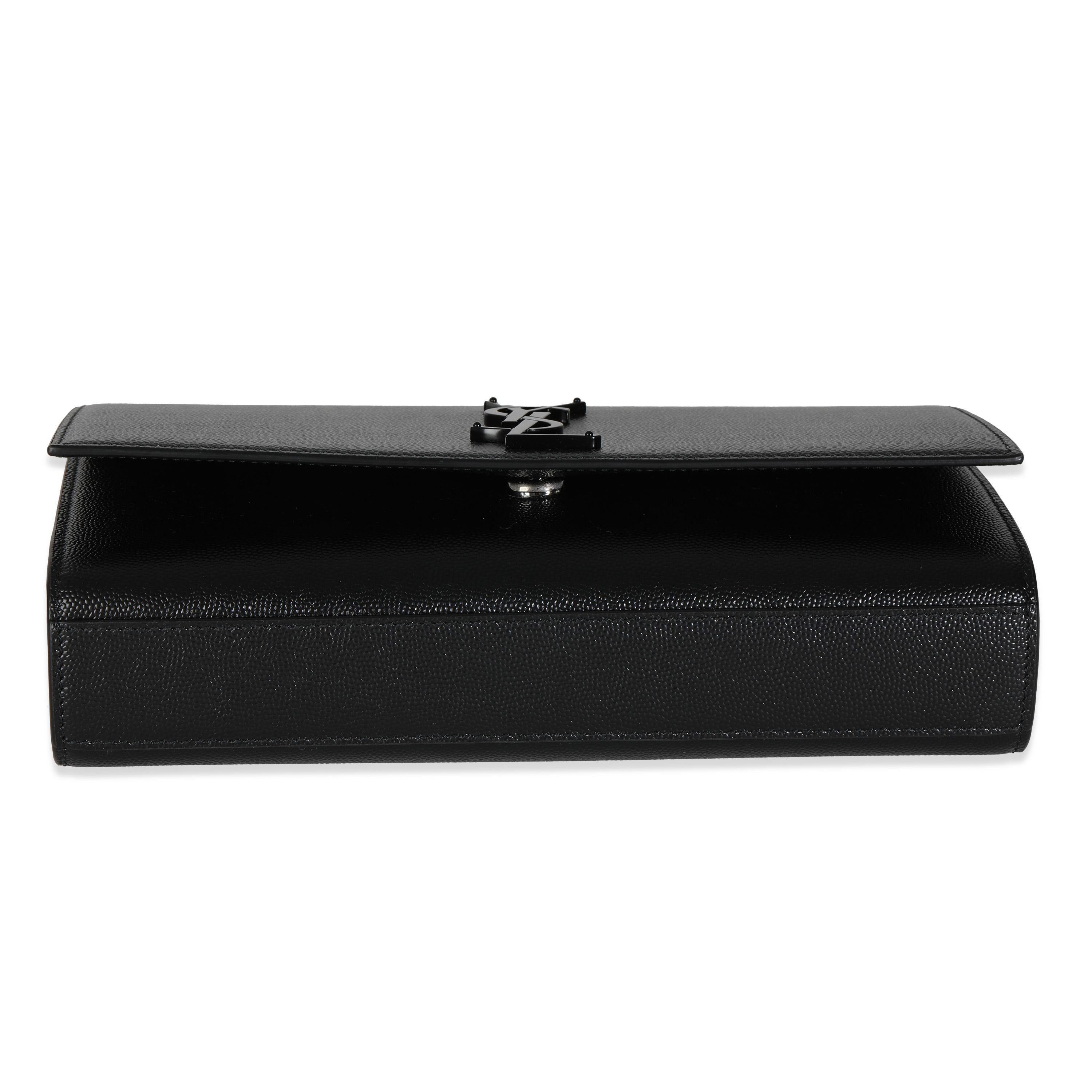 Saint Laurent Black Grain De Poudre Medium Kate Chain Bag For Sale 3