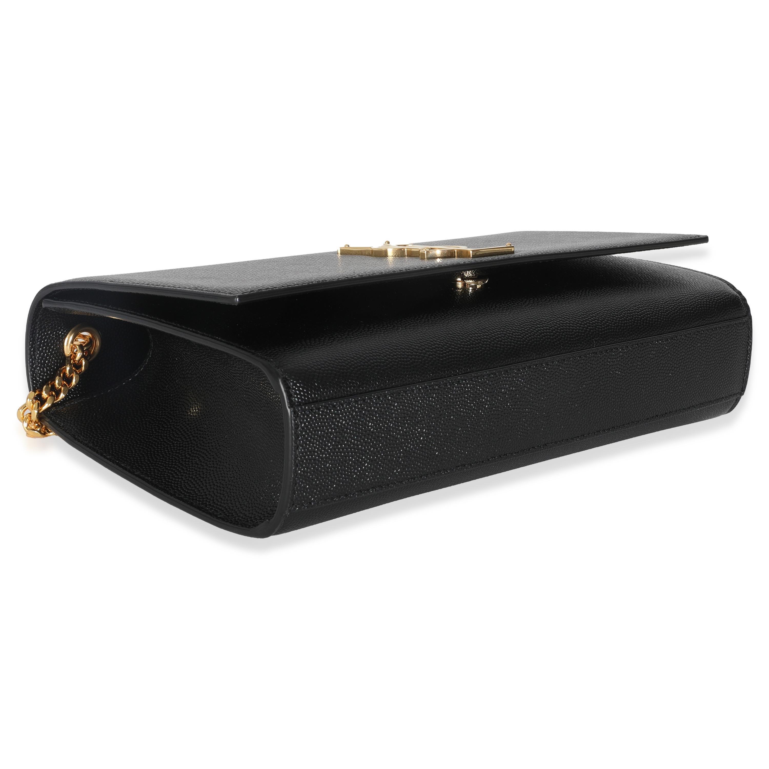 Saint Laurent Black Grain De Poudre Medium Kate Chain Bag For Sale 3