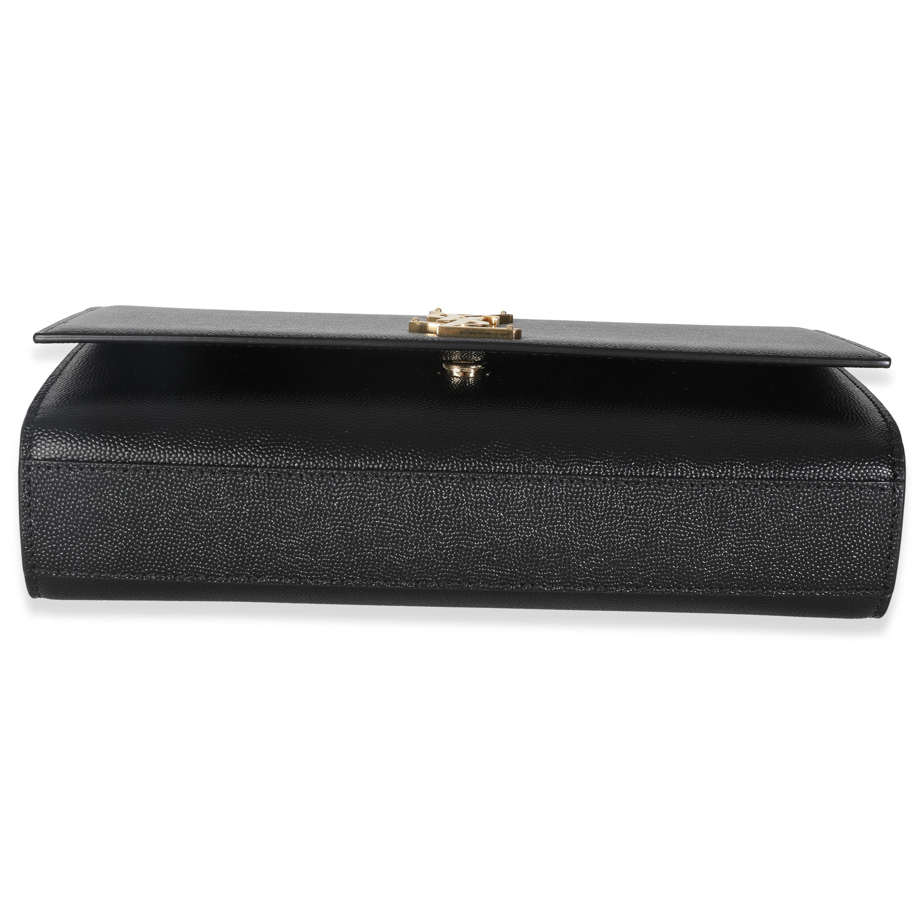 Saint Laurent Black Grain De Poudre Medium Kate Chain Bag For Sale 4