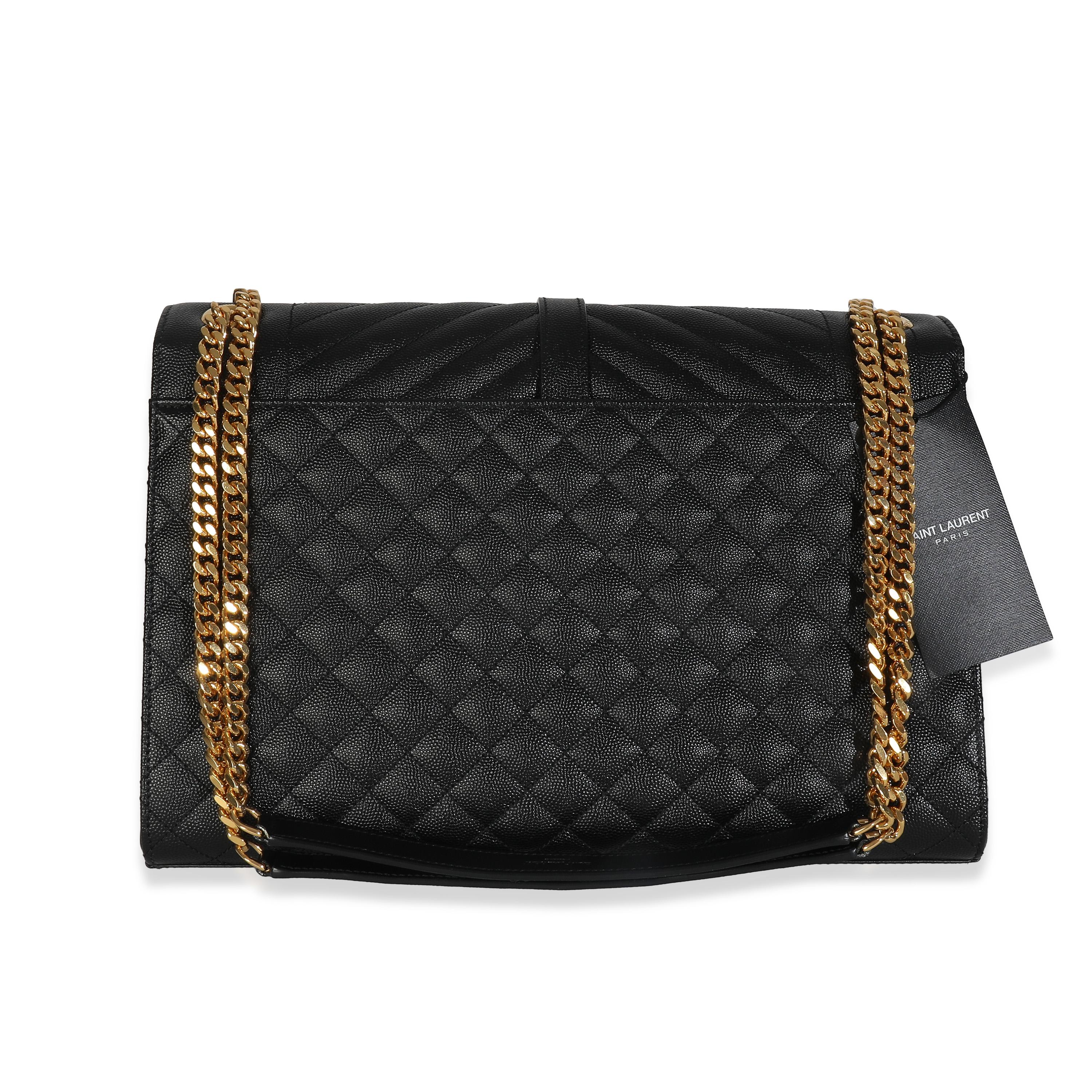 Titre de la liste : Saint Laurent Black Grain De Poudre Mixed Matelasse Large Triquilt Satchel
SKU : Z147876
MSRP : 3050.00 USD
Condit : Usagé 
État du sac à main : Etat impeccable
Commentaires sur l'état : L'article ne présente aucun signe d'usure.