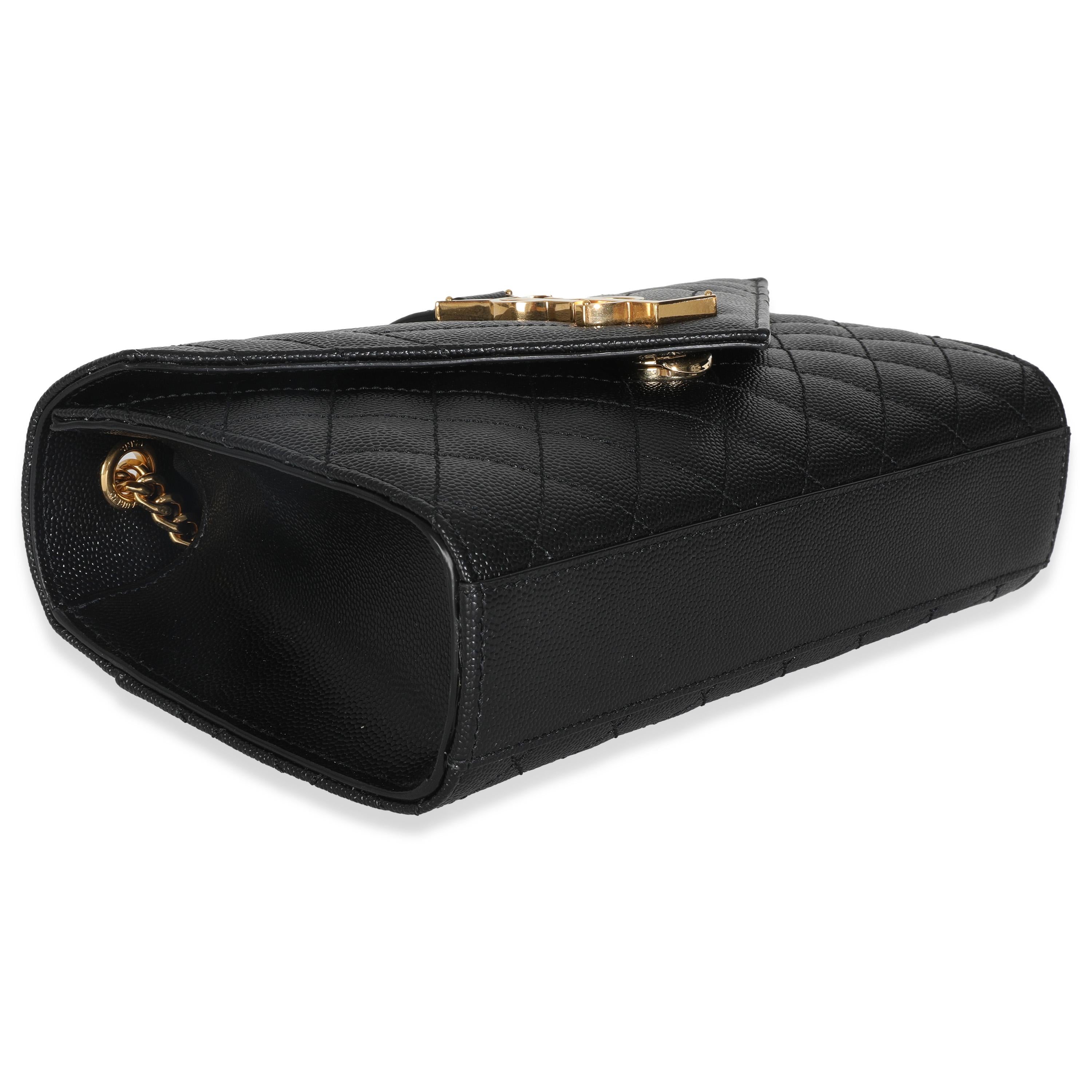 Saint Laurent Black Grain De Poudre Mixed Triquilt Small Monogram Envelope Flap Pour femmes en vente
