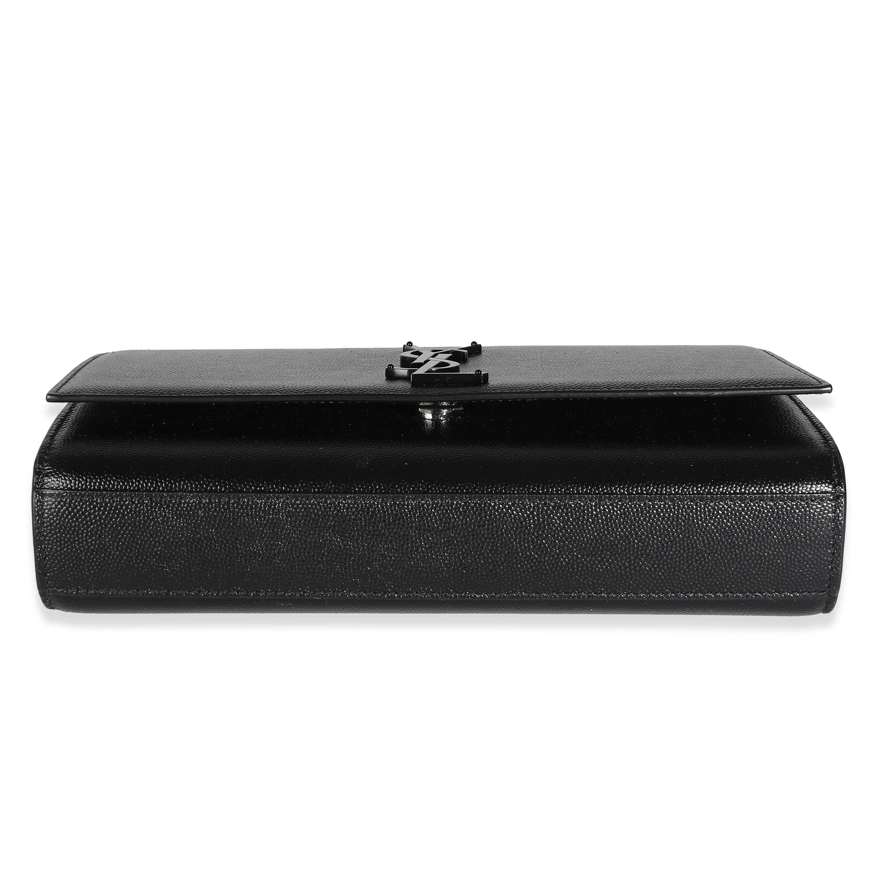 Saint Laurent Black Grain De Poudre Monochrome Medium Kate Chain Bag 1