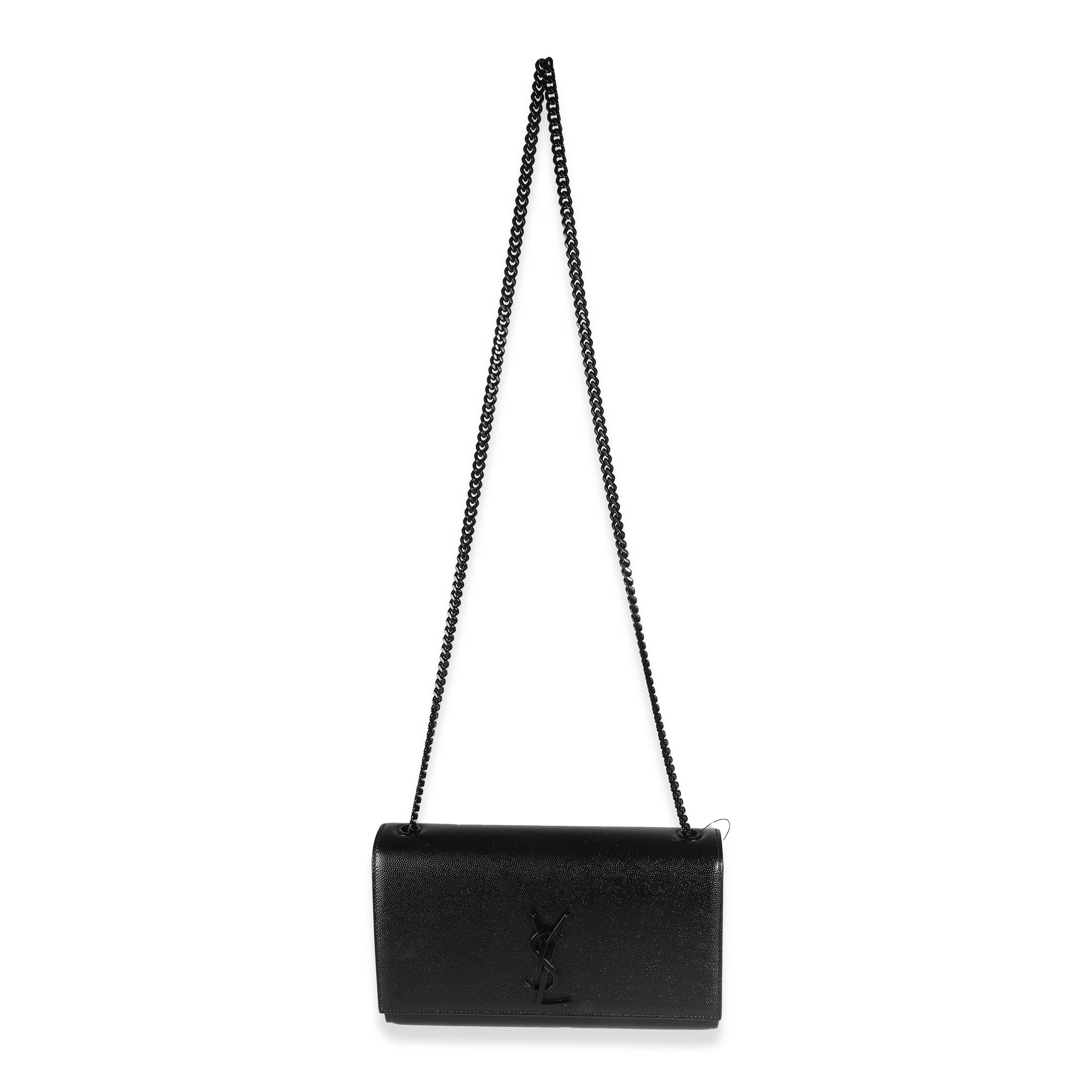 Saint Laurent Black Grain De Poudre Monochrome Medium Kate Chain Bag 2