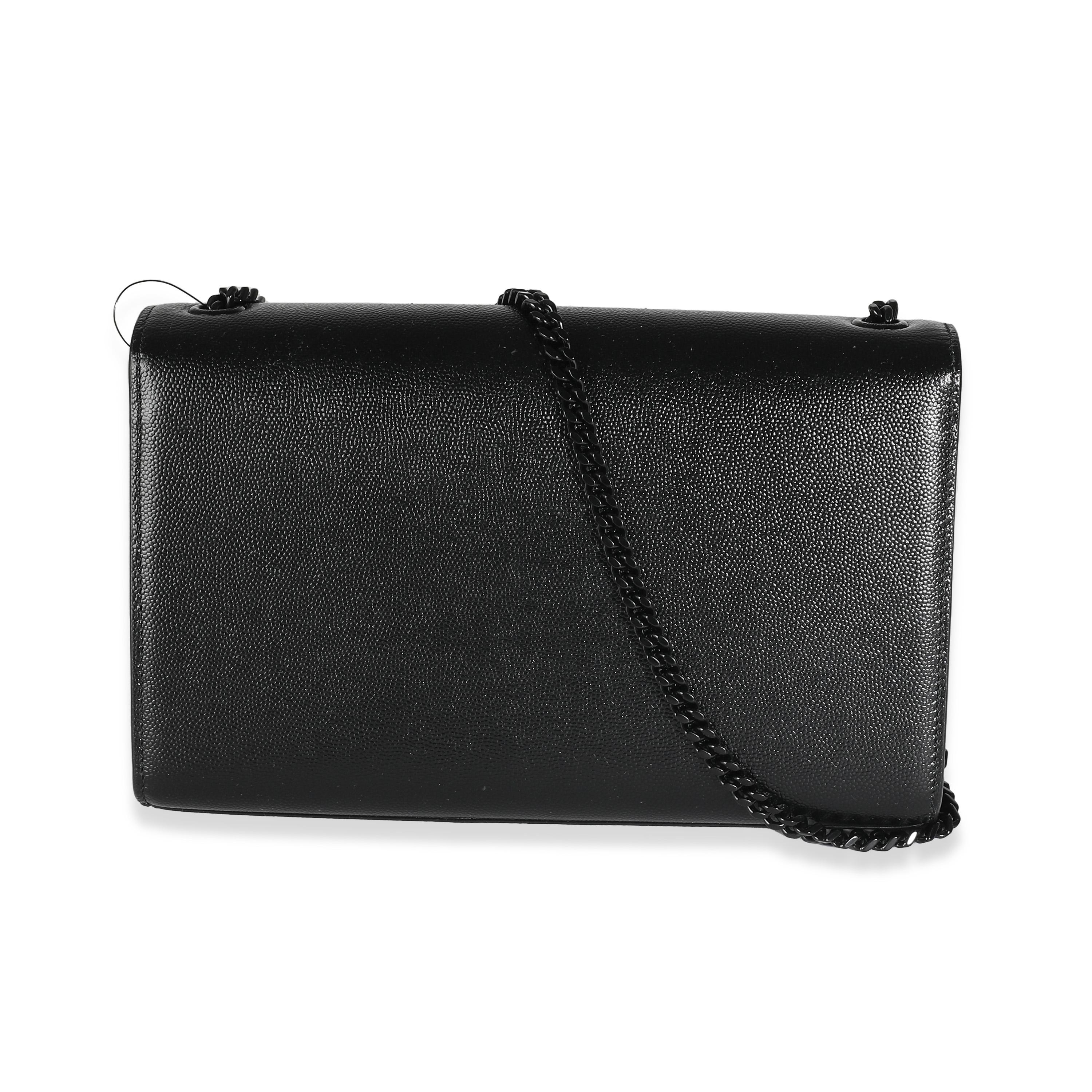 Saint Laurent Black Grain De Poudre Monochrome Medium Kate Chain Bag 4
