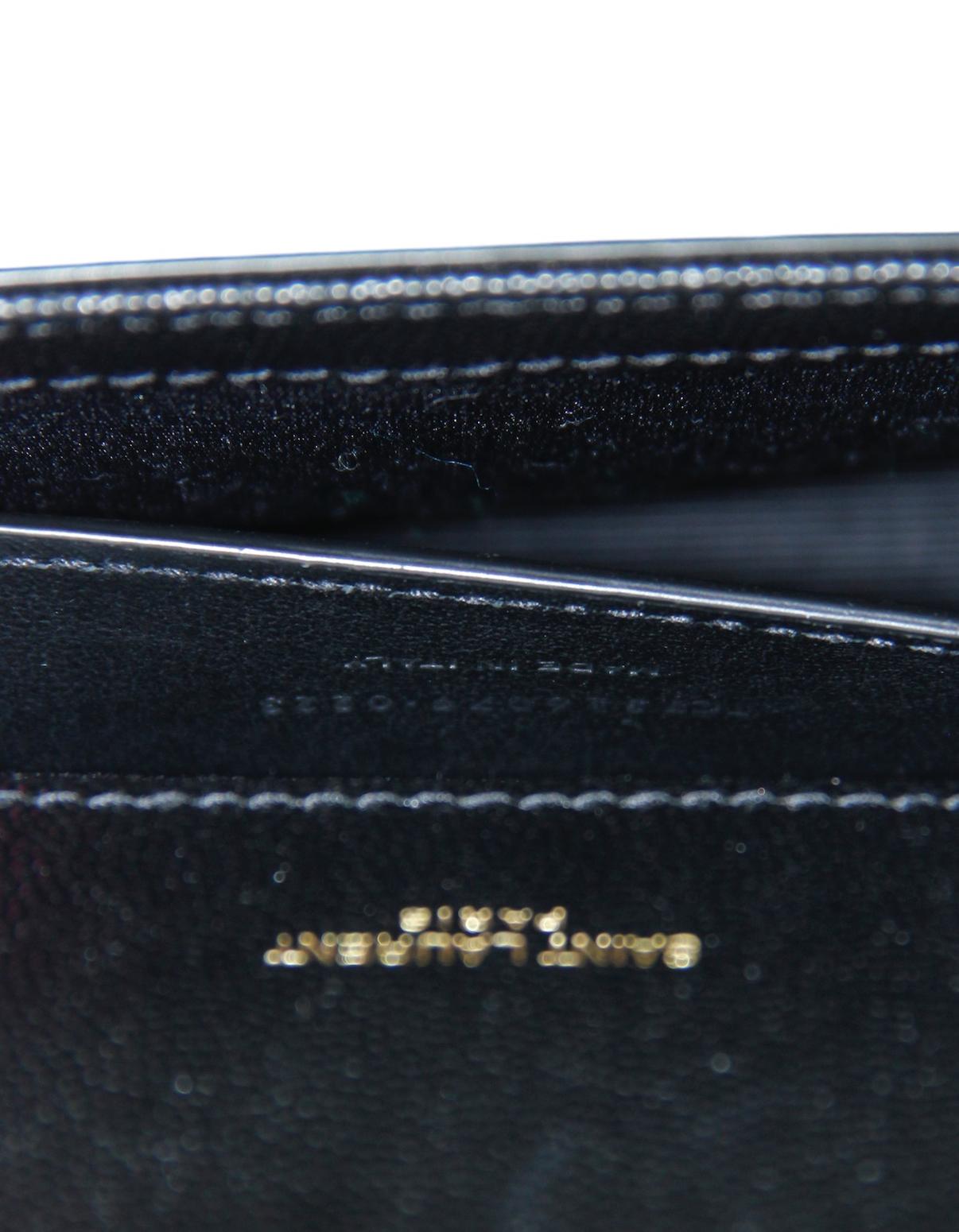 Saint Laurent Pochette Monogram Cassandre in Grain De Poudre nero in vendita 2
