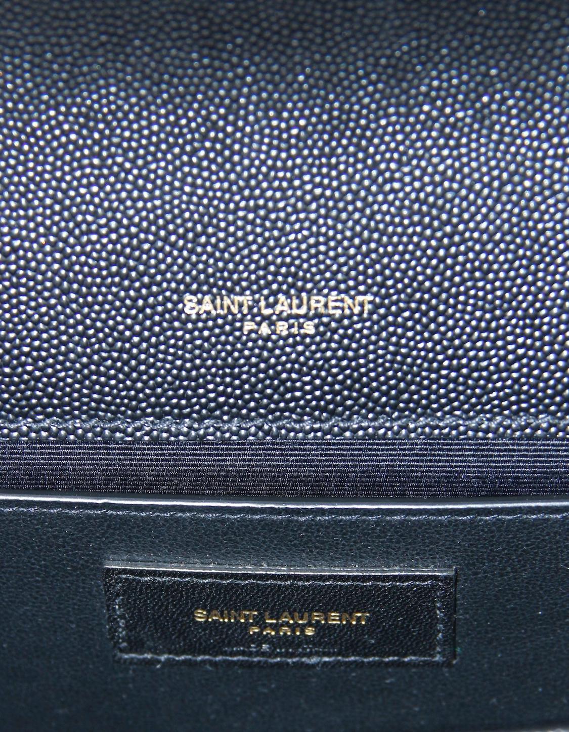 Saint Laurent Pochette Monogram Cassandre in Grain De Poudre nero in vendita 3