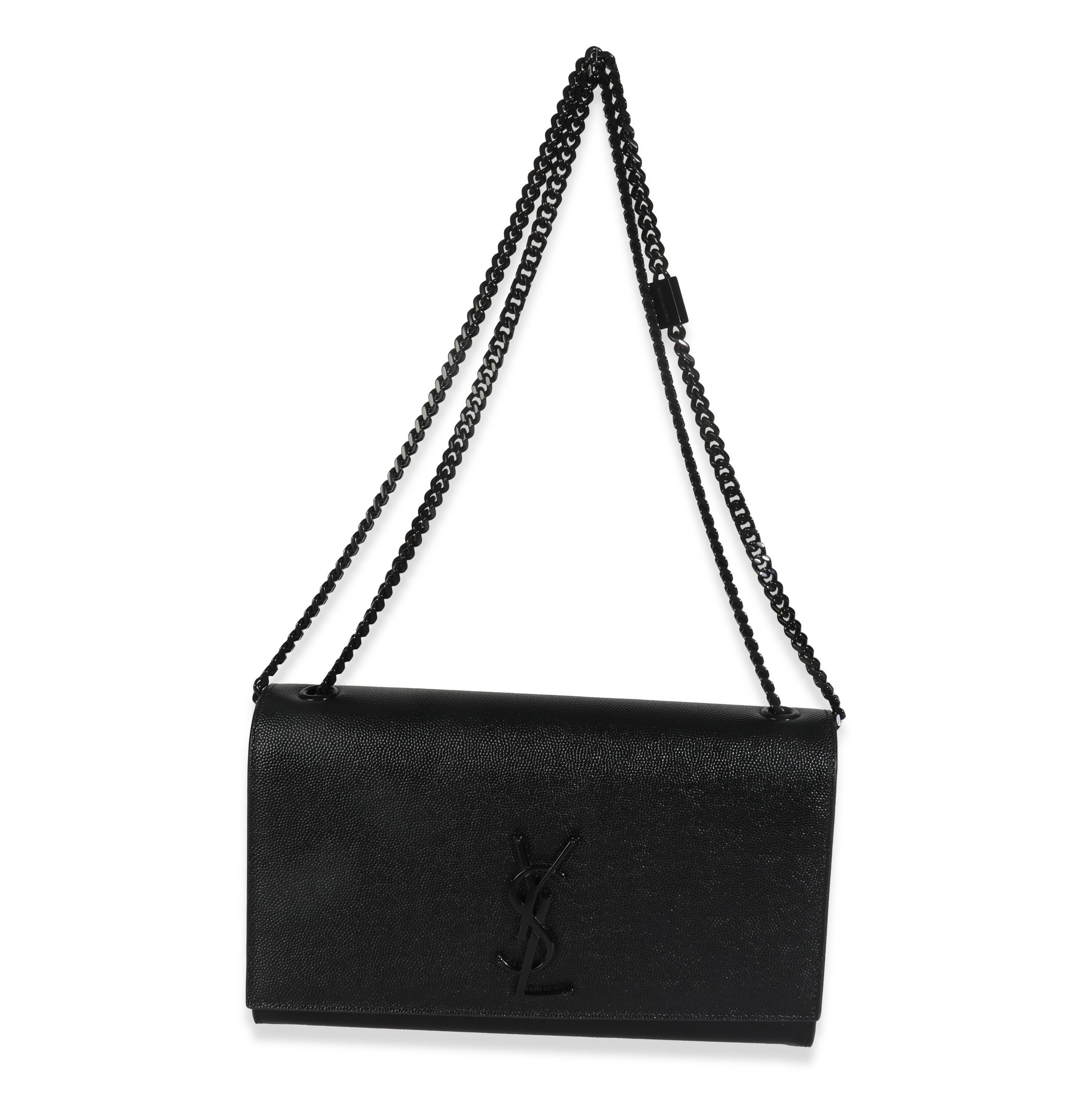 Saint Laurent Nero Grain De Poudre Monogram Monochrome Medium Kate Satchel in vendita 2