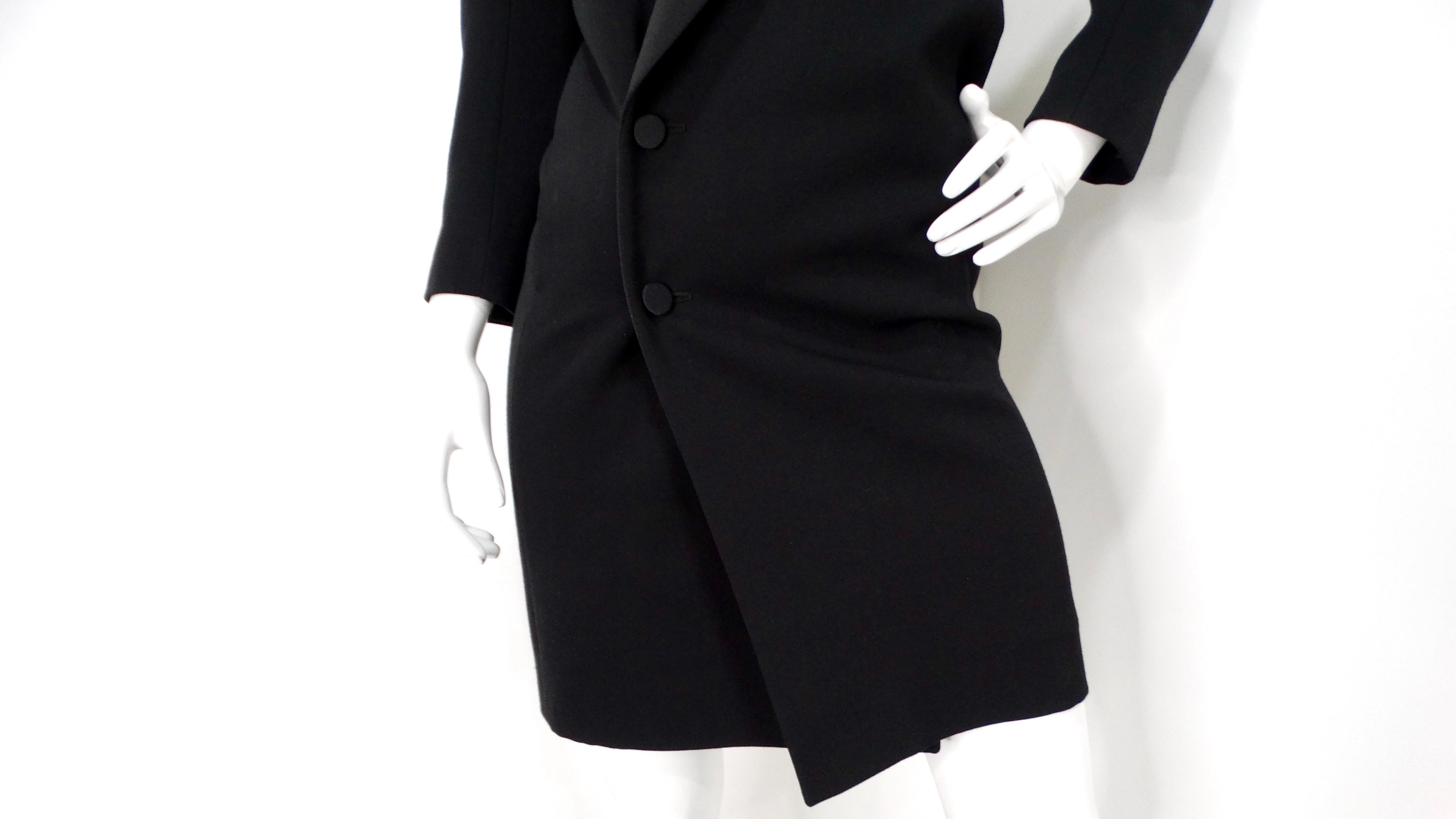Saint Laurent Schwarzes Grain De Poudre Seidengefüttertes Smokingkleid im Zustand „Gut“ im Angebot in Scottsdale, AZ