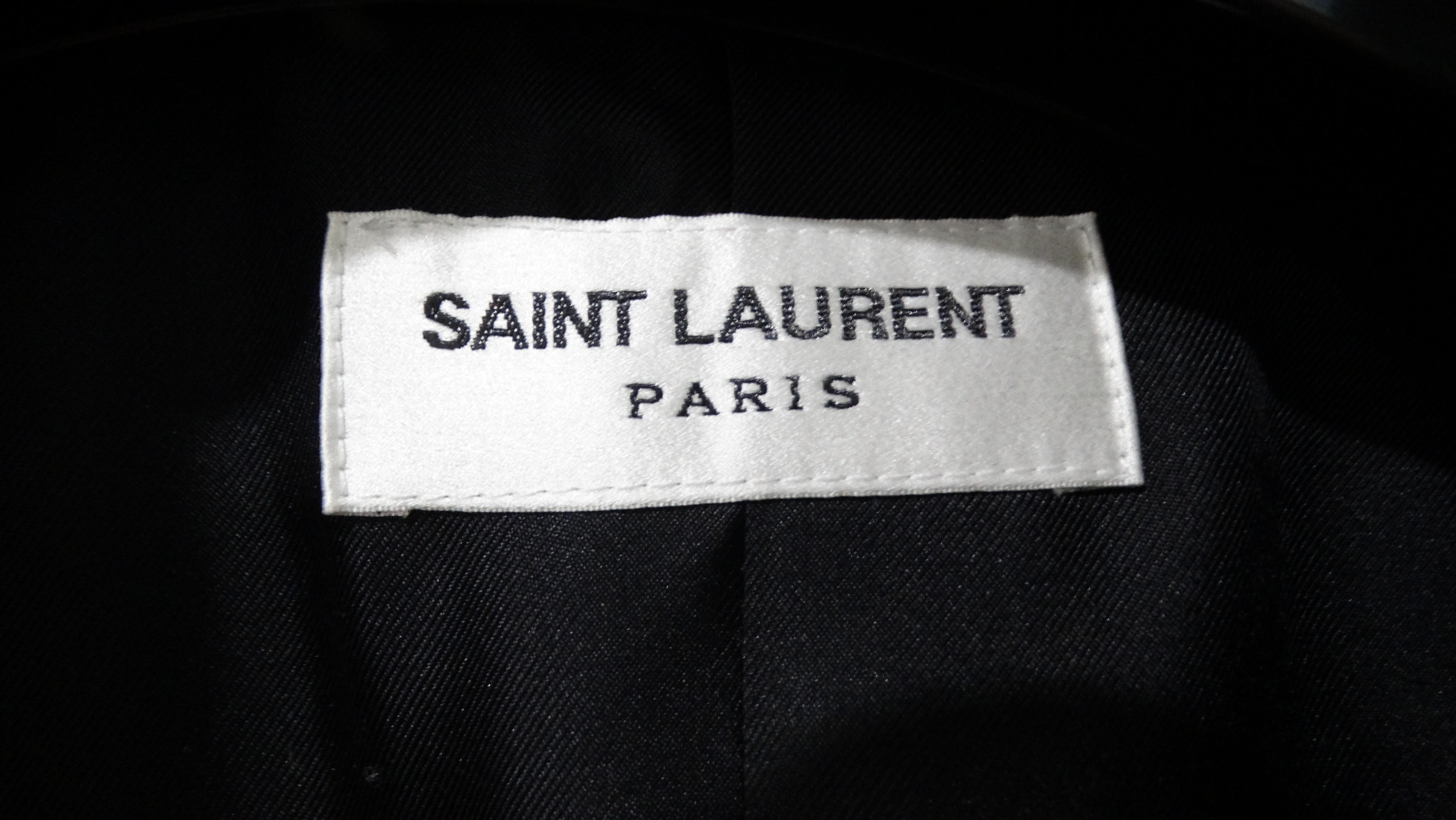 Saint Laurent Schwarzes Grain De Poudre Seidengefüttertes Smokingkleid im Angebot 5