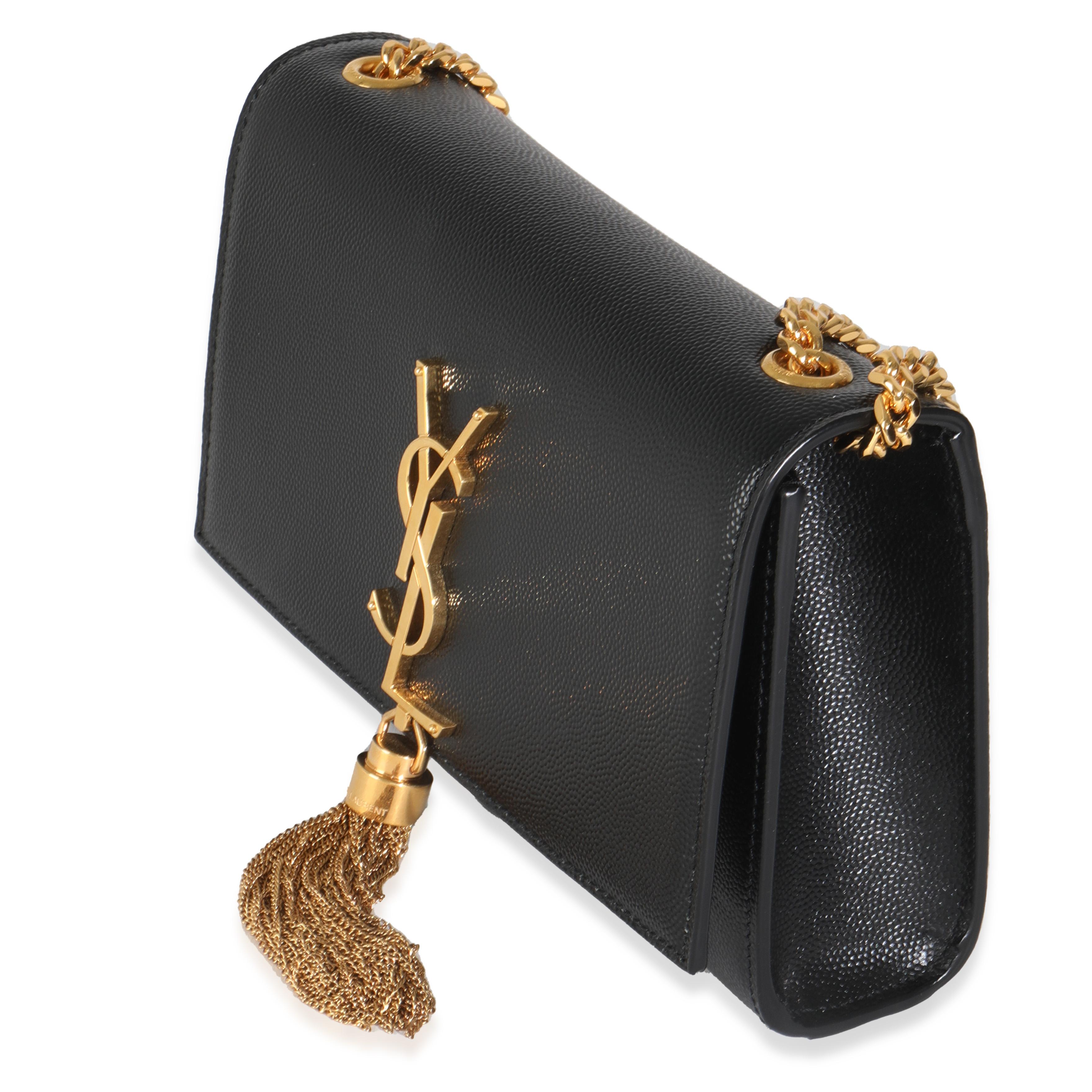 Women's Saint Laurent Black Grain De Poudre Small Kate Tassel For Sale