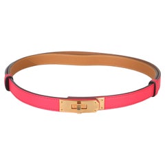Hermès Rose Shocking Epsom Kelly 18 Belt RGHW