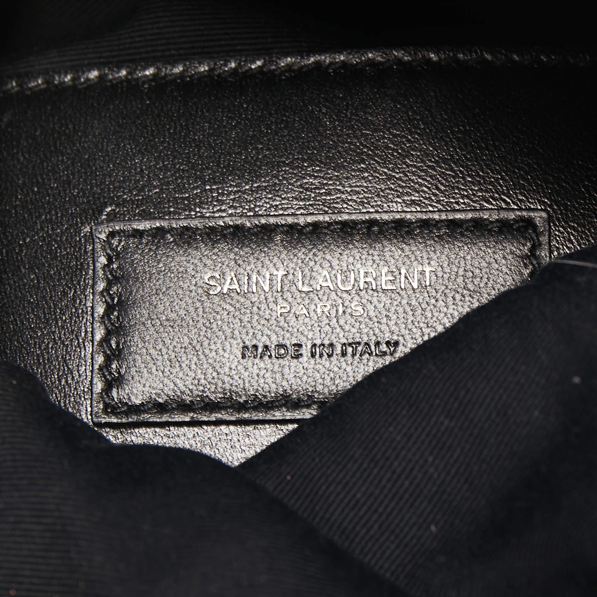 Saint Laurent Black Grain Leather West Hollywood Fold Over Clutch 5