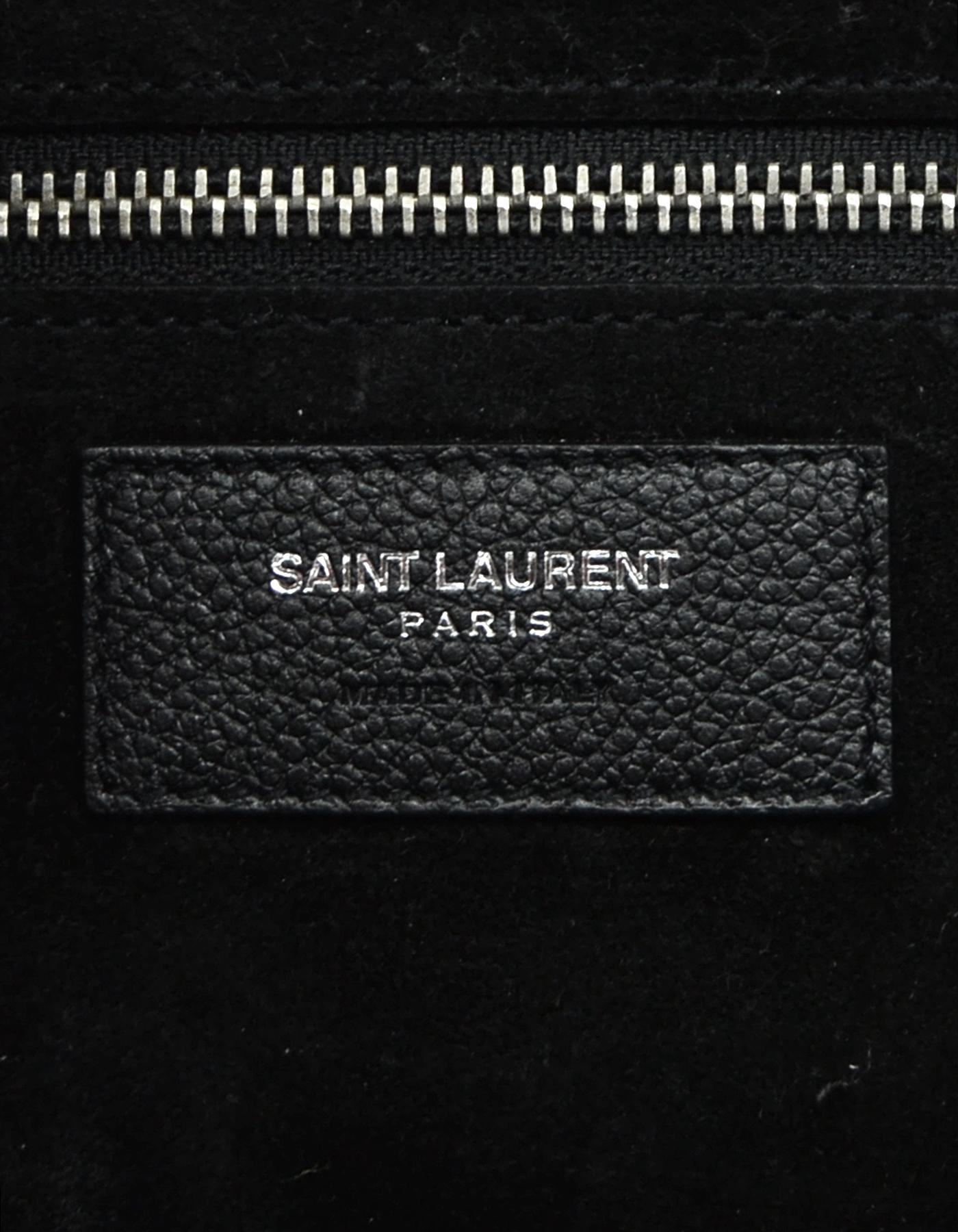 Saint Laurent Black Grained Calfskin Small Cabas Rive Gauche Tote Bag rt $1, 990 4