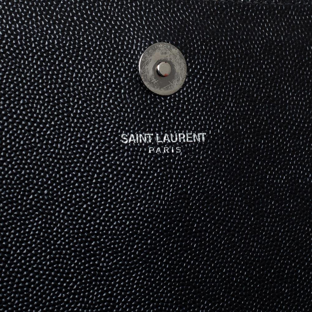 Saint Laurent Black Grained Leather Kate Clutch 5