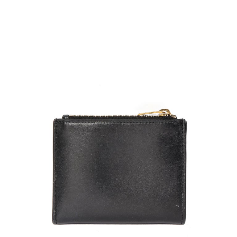 Saint Laurent Black Grained Leather TIny Cassandre Bi-fold ID Wallet at ...