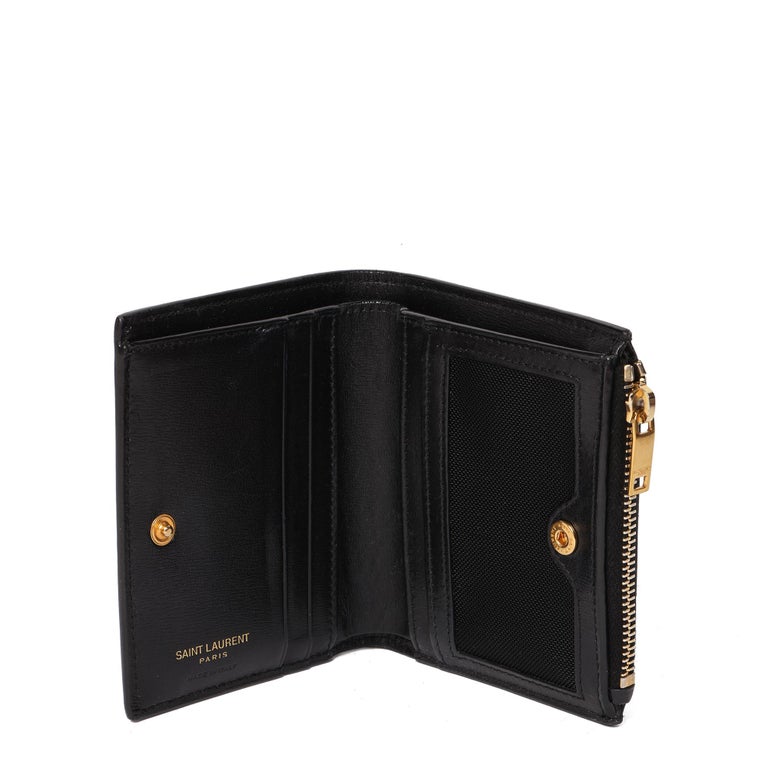 TINY CASSANDRE credit card wallet in grained leather, Saint Laurent
