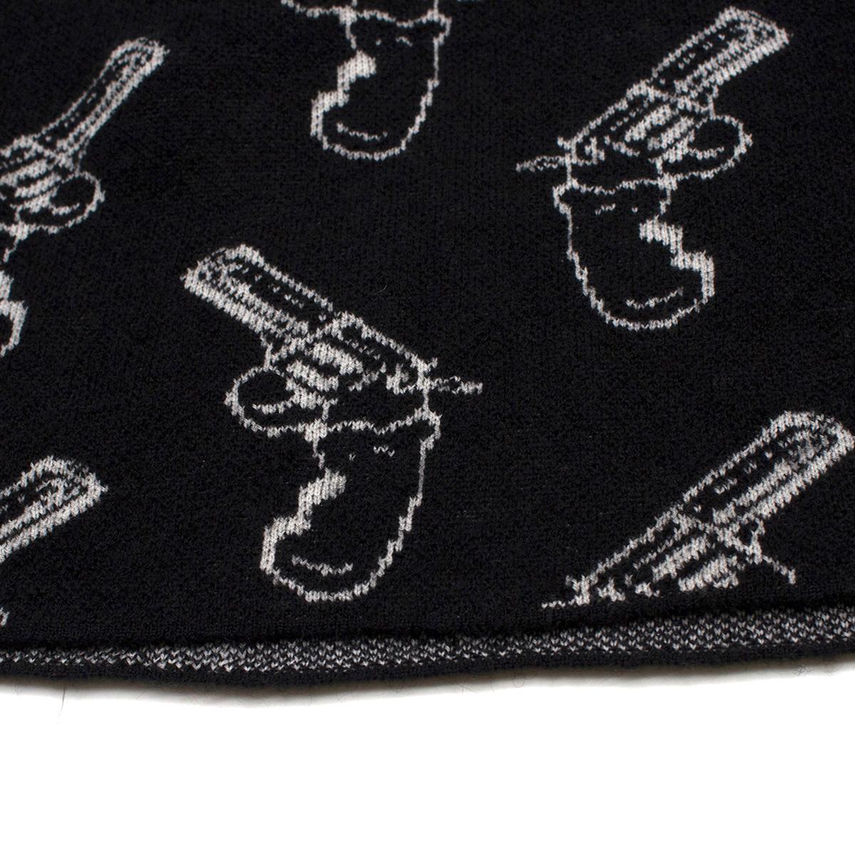 Saint Laurent Black Gun Pop Jacquard Wool-blend Knit Sweater SIZE S 1