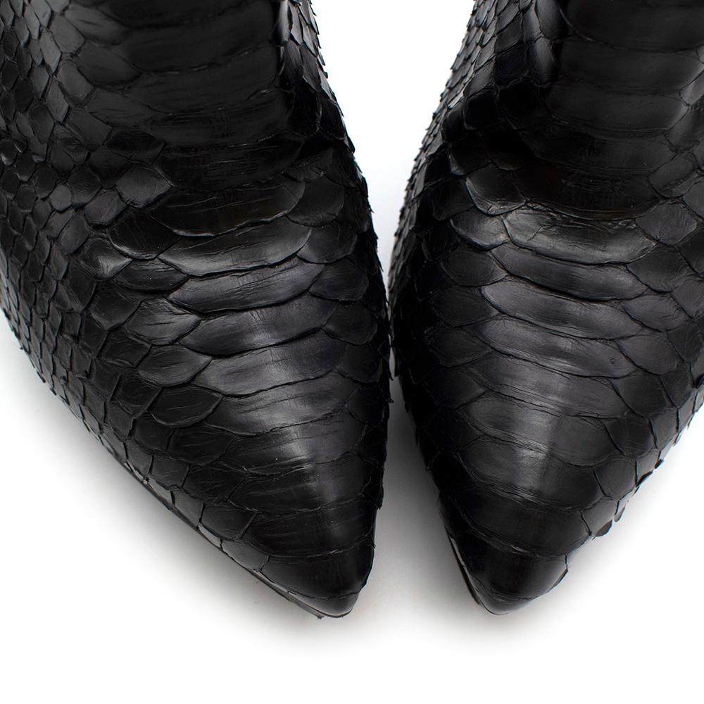 Saint Laurent Black Janis Python Ankle Boots - Size EU 39 3