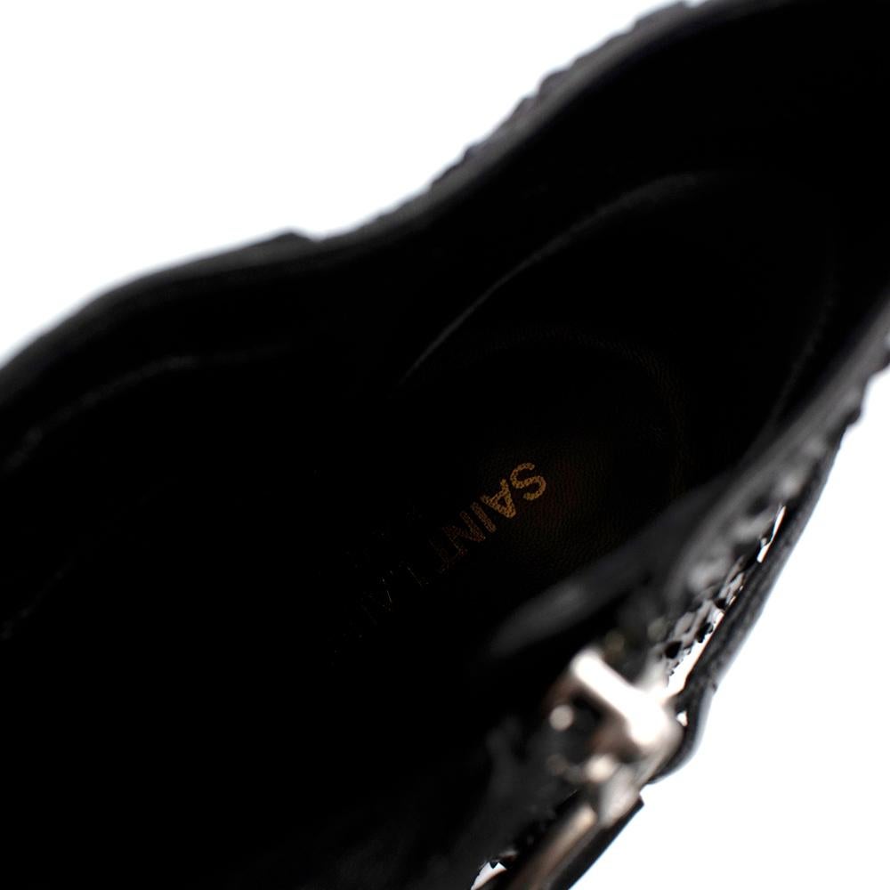 Saint Laurent Black Janis Python Ankle Boots - Size EU 39 In Excellent Condition In London, GB