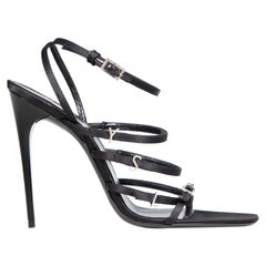 Saint Laurent Black Jerry Logo Embellished Sandals Size IT 40